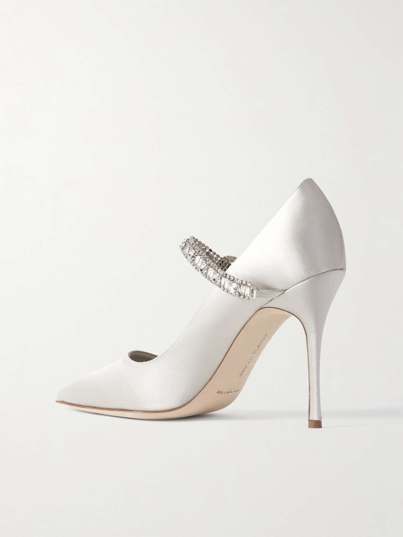 Hamedi 105 crystal-embellished satin point-toe pumps - 3