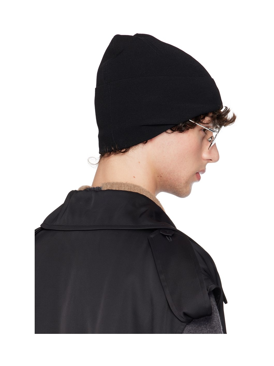 Black Ribbed Beanie - 3
