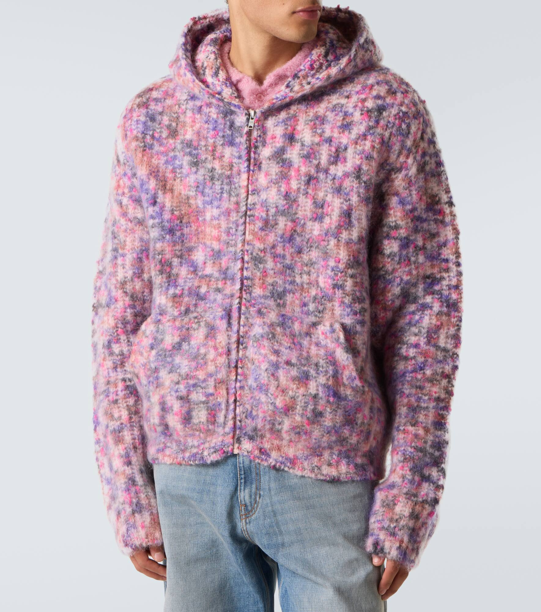 Hooded wool, mohair, and cotton-blend cardigan - 3