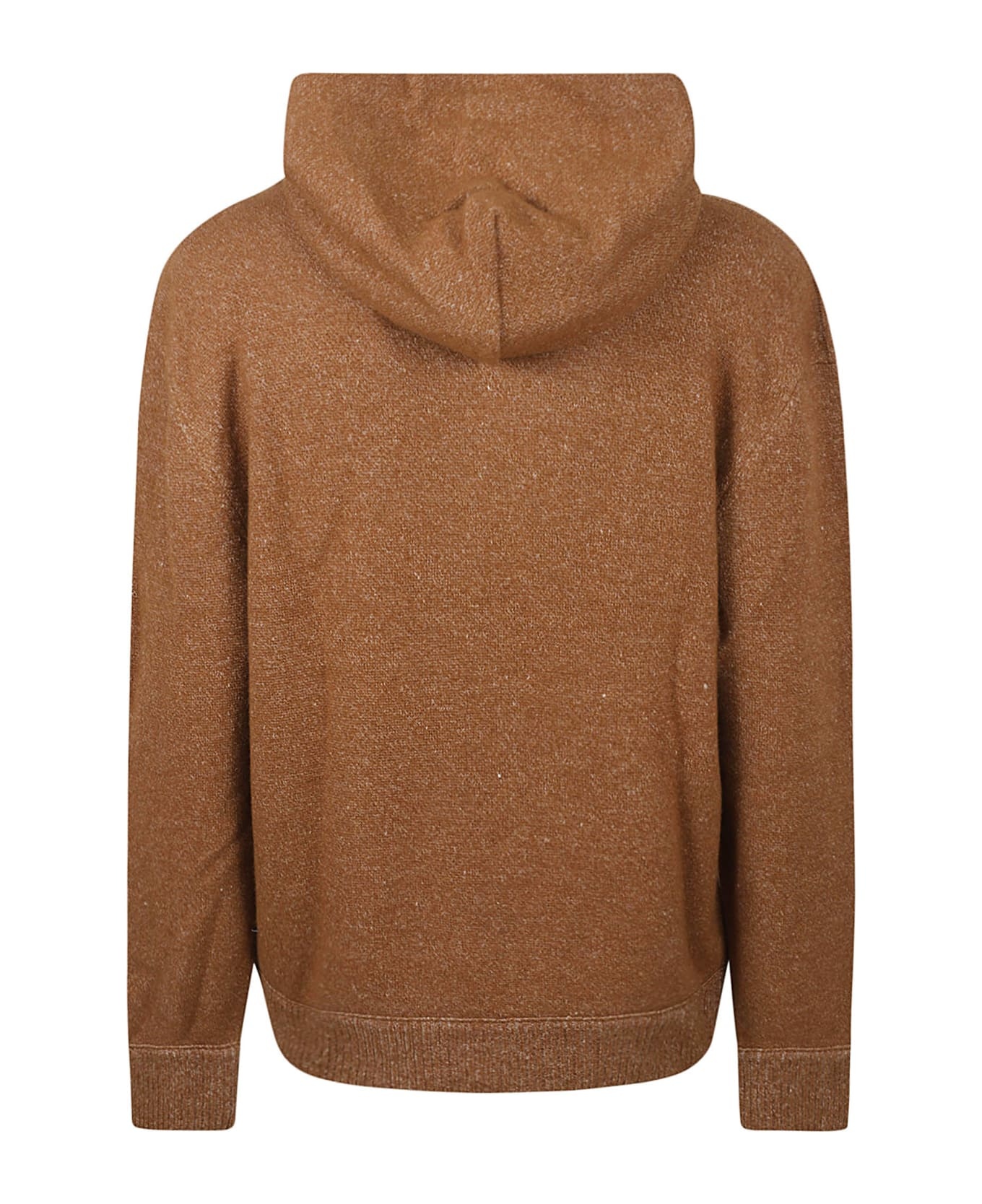 Drawstring Hood Ribbed Knit Hoodie - 2