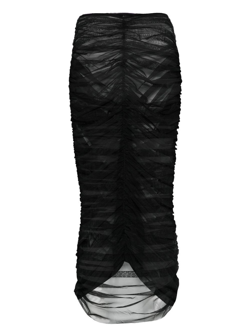 NENSI DOJAKA ruched sheer midi skirt outlook