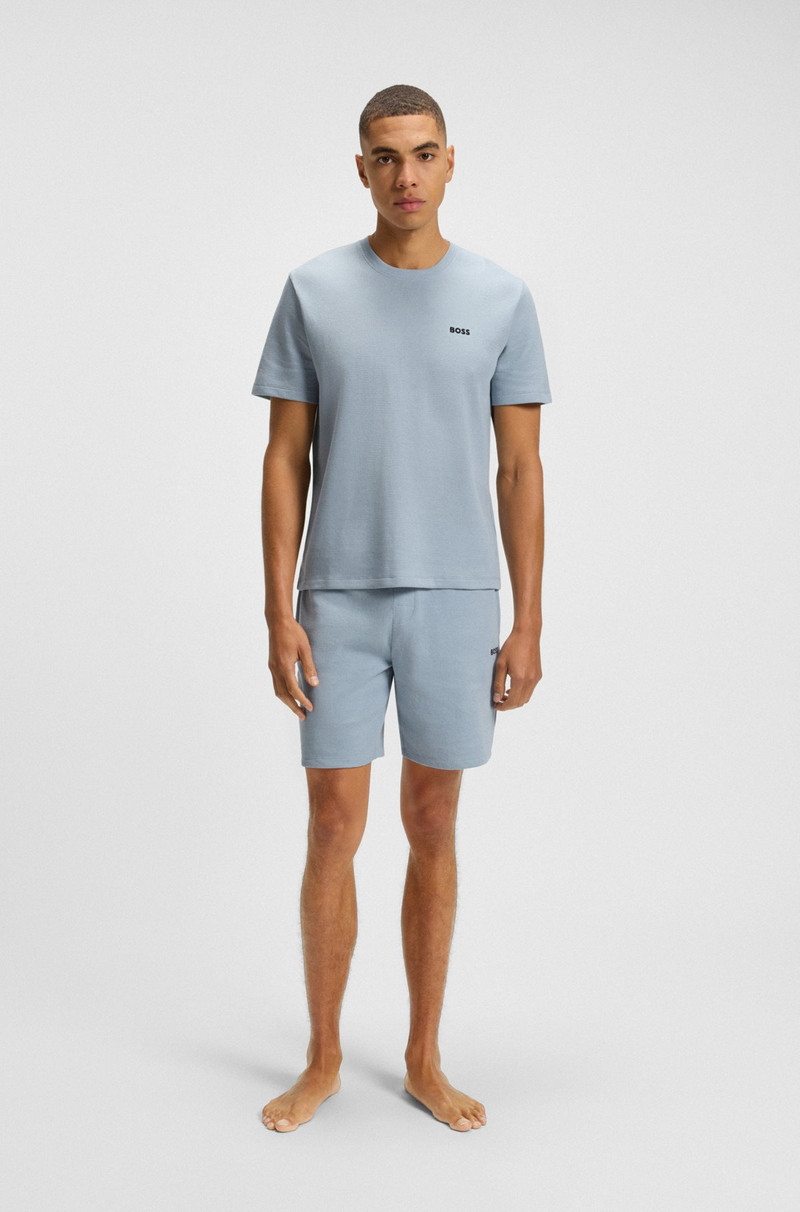 BOSS WAFFLE-STRUCTURED PAJAMA SHORTS WITH EMBROIDERED LOGO outlook