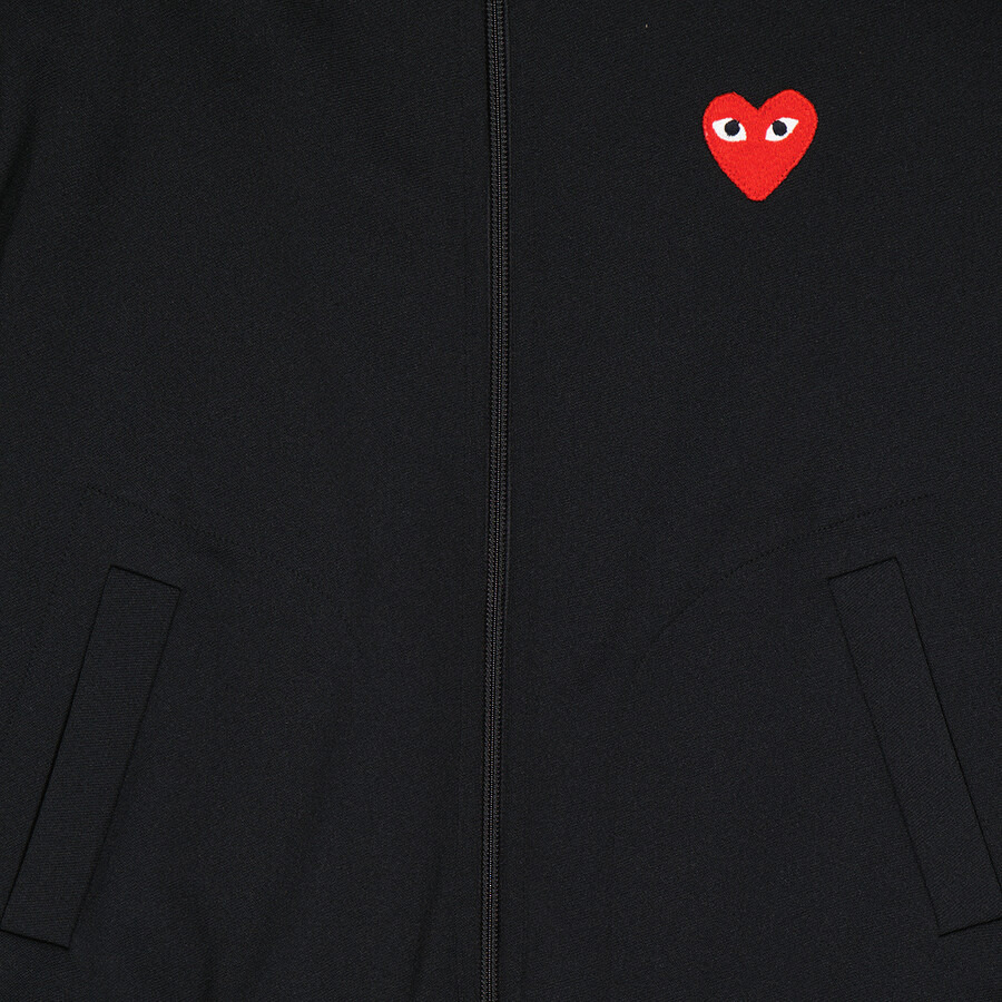 Comme Des Garcons Ladies Long-sleeve Embroidered Heart Logo Hoodie - 7