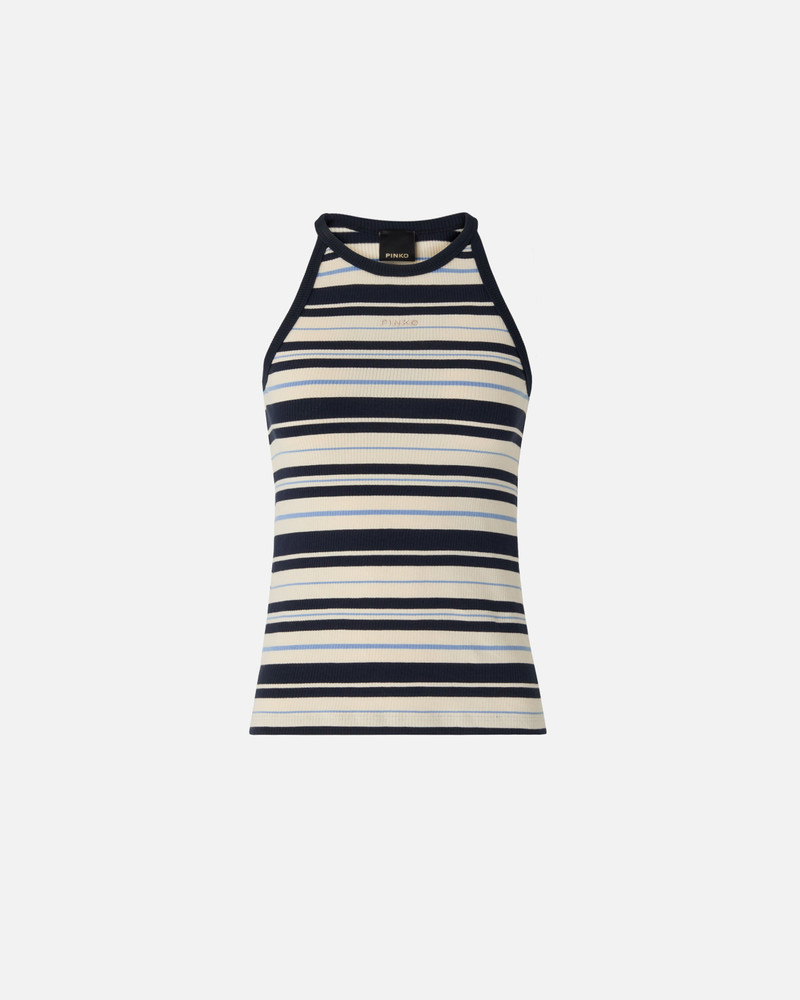 RIBBED VEST TOP WITH PINKO LOGO 1
