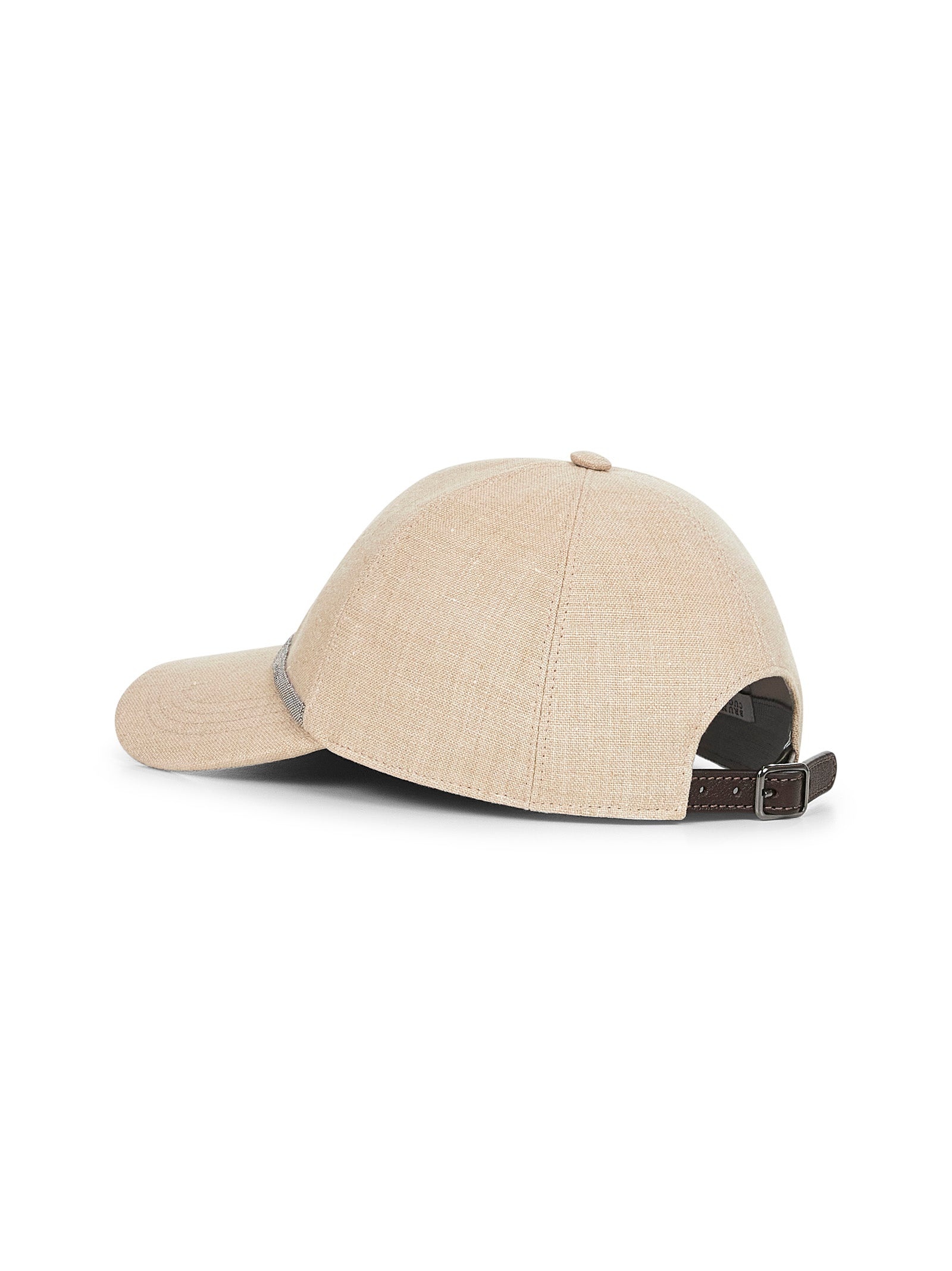 Beige linen Shiny Band baseball cap - 3