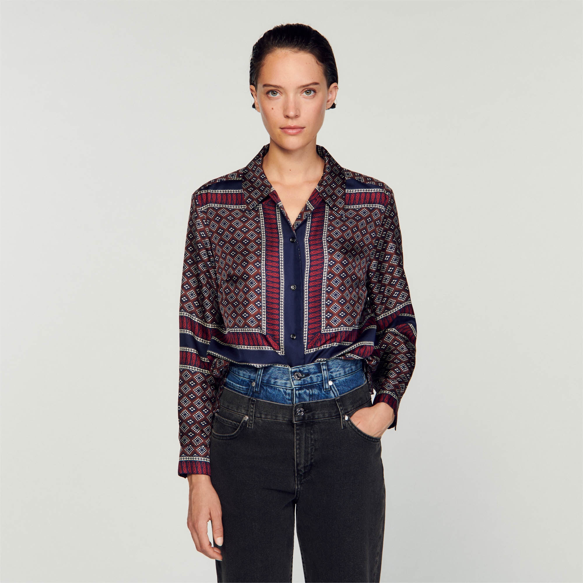 PATTERNED SILK SHIRT - 5