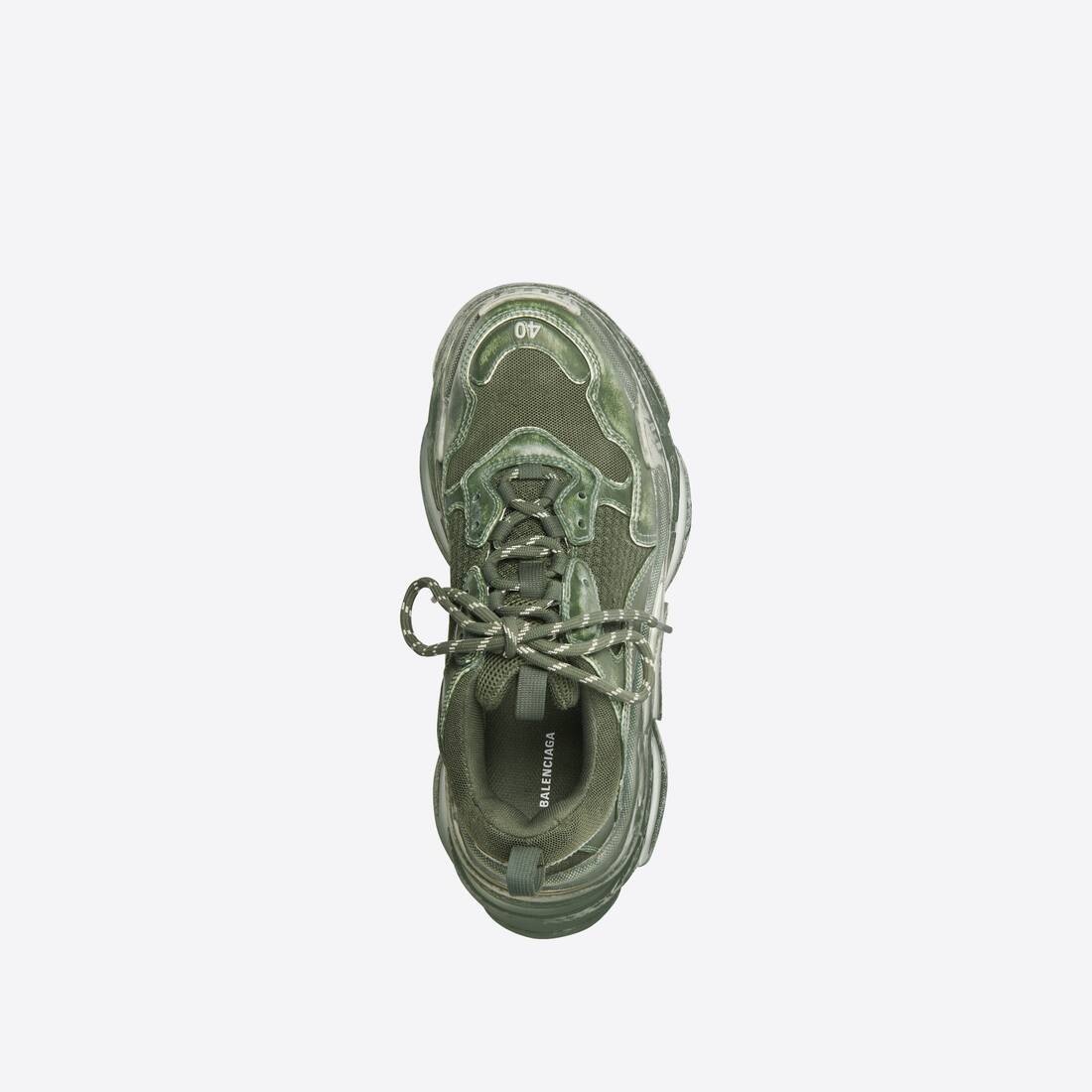 Men's Triple S Faded Sneaker in Green - 5