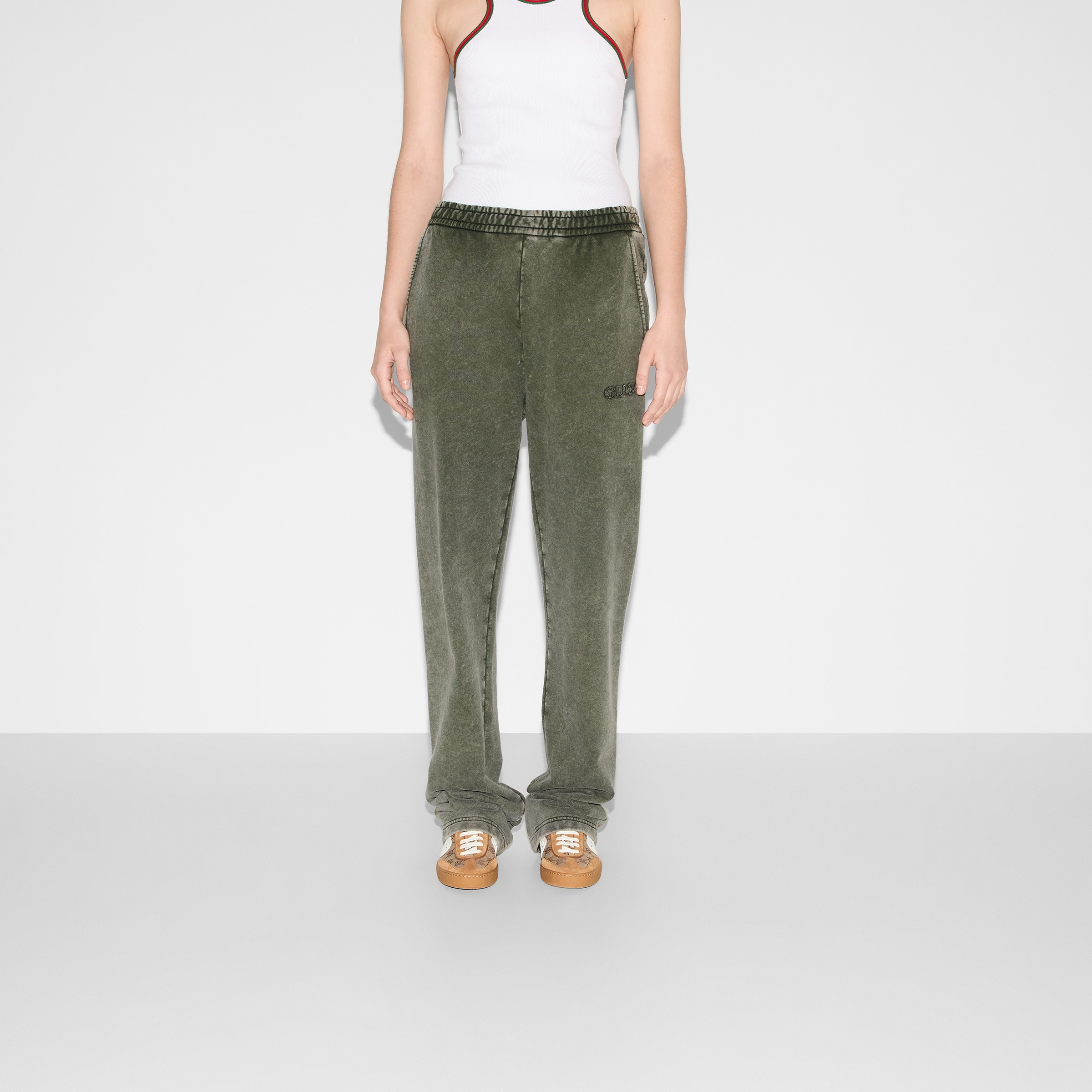 Embroidered cotton jogging pant - 3