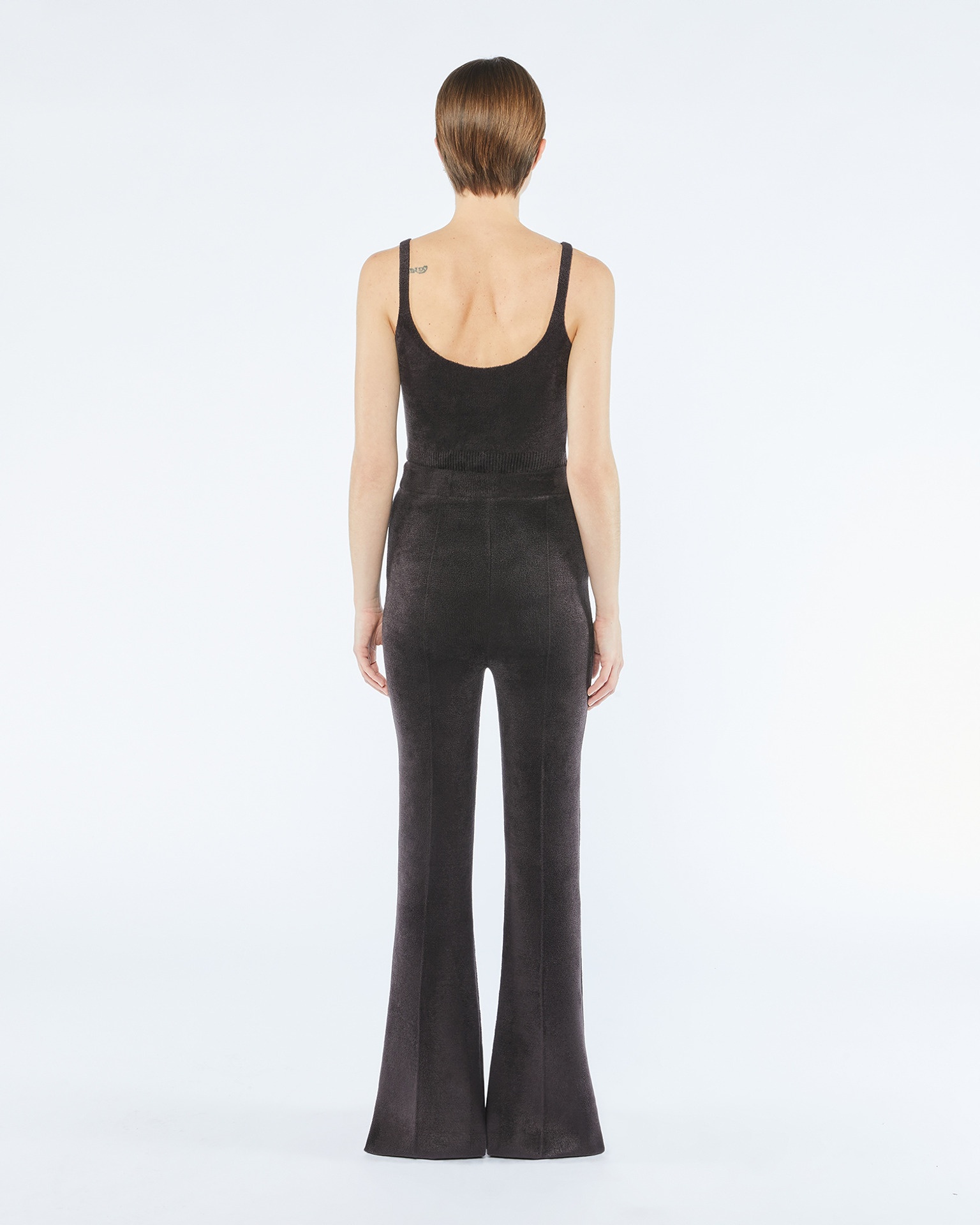 ADANA - Chenille straight-leg pants - Dark grey - 4