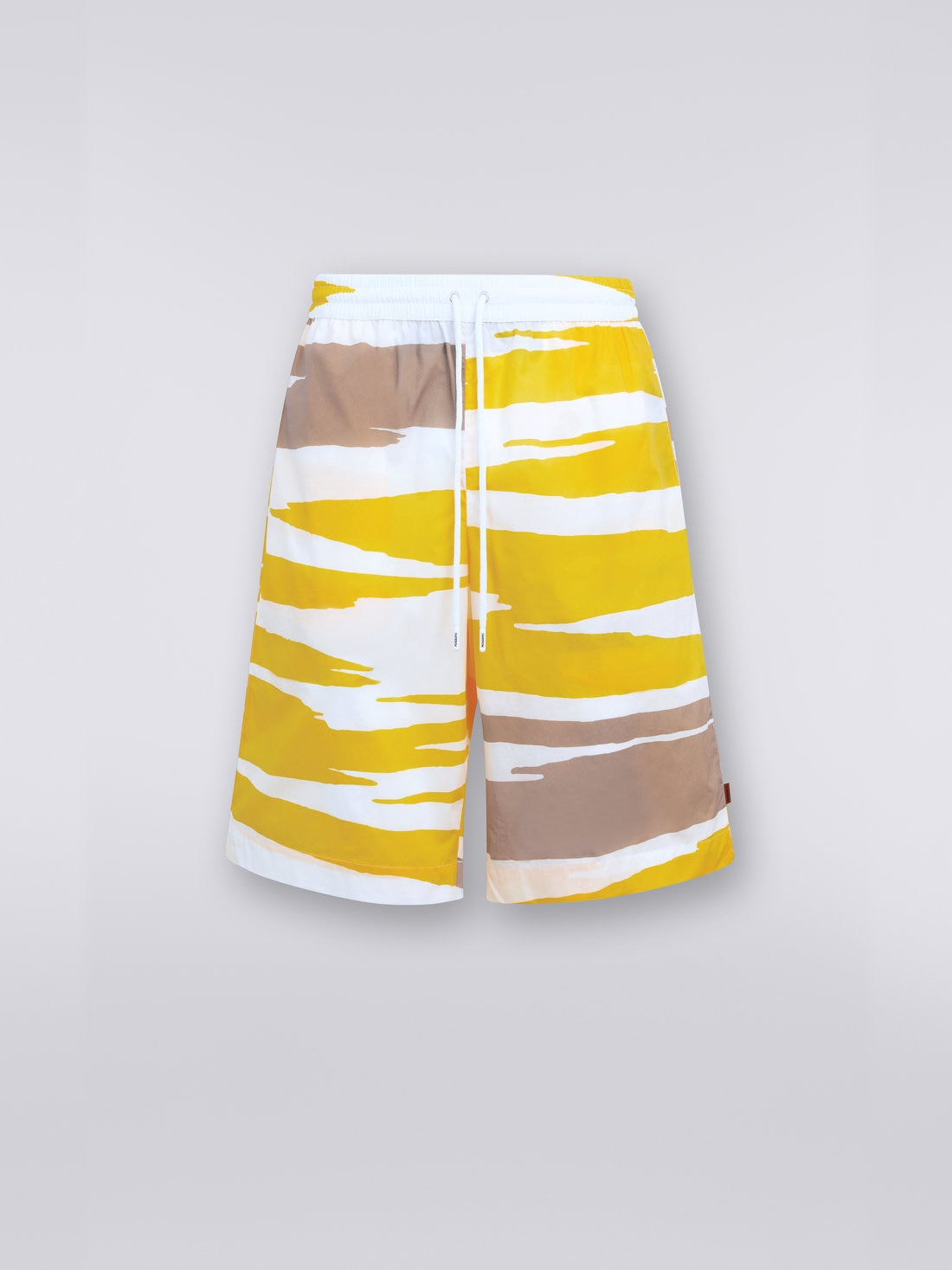 Cotton Bermuda shorts with slub print - 1