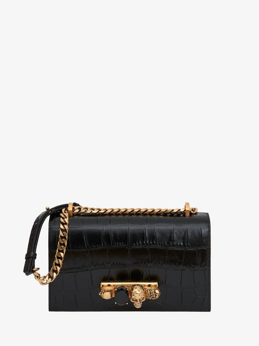 Women's Jewelled Satchel in Black - 1