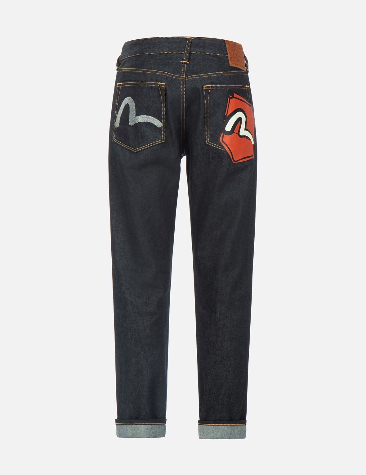 SEAGULL PRINTED POCKET CARROT-FIT CROPPED JEANS #2017 - 2