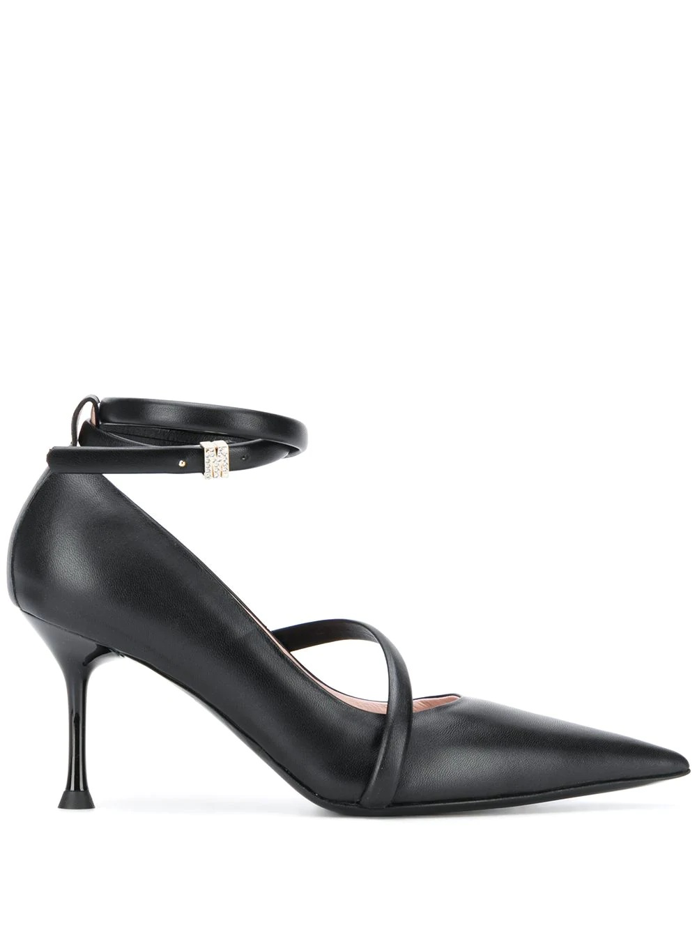 mid-heel wraparound-strap pumps - 1