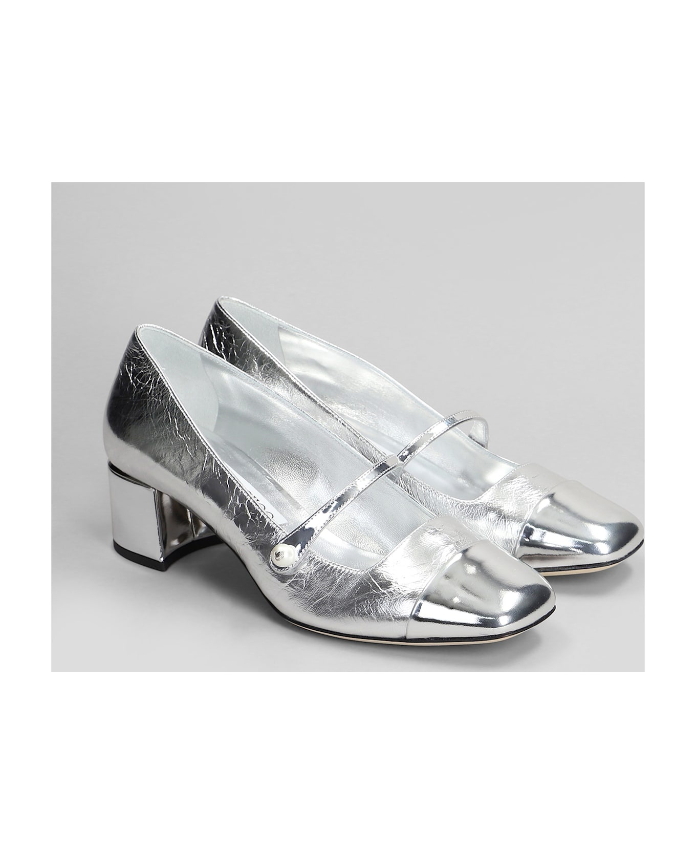 Elisa 45 Pumps In Silver Leather - 2