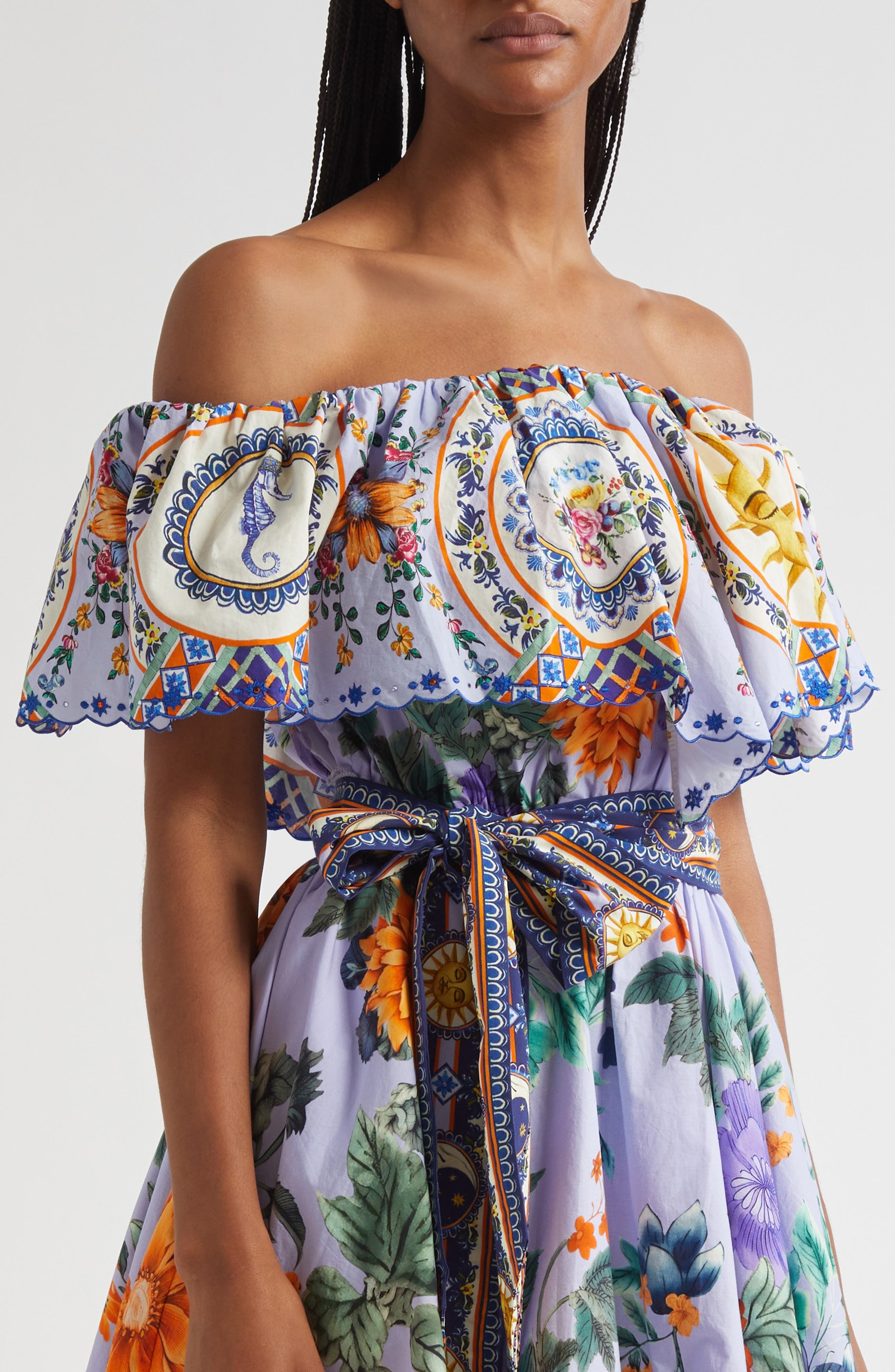 Camilla Luscious in Lisbon Off the Shoulder Belted Organic Cotton Dress at Nordstrom - 4