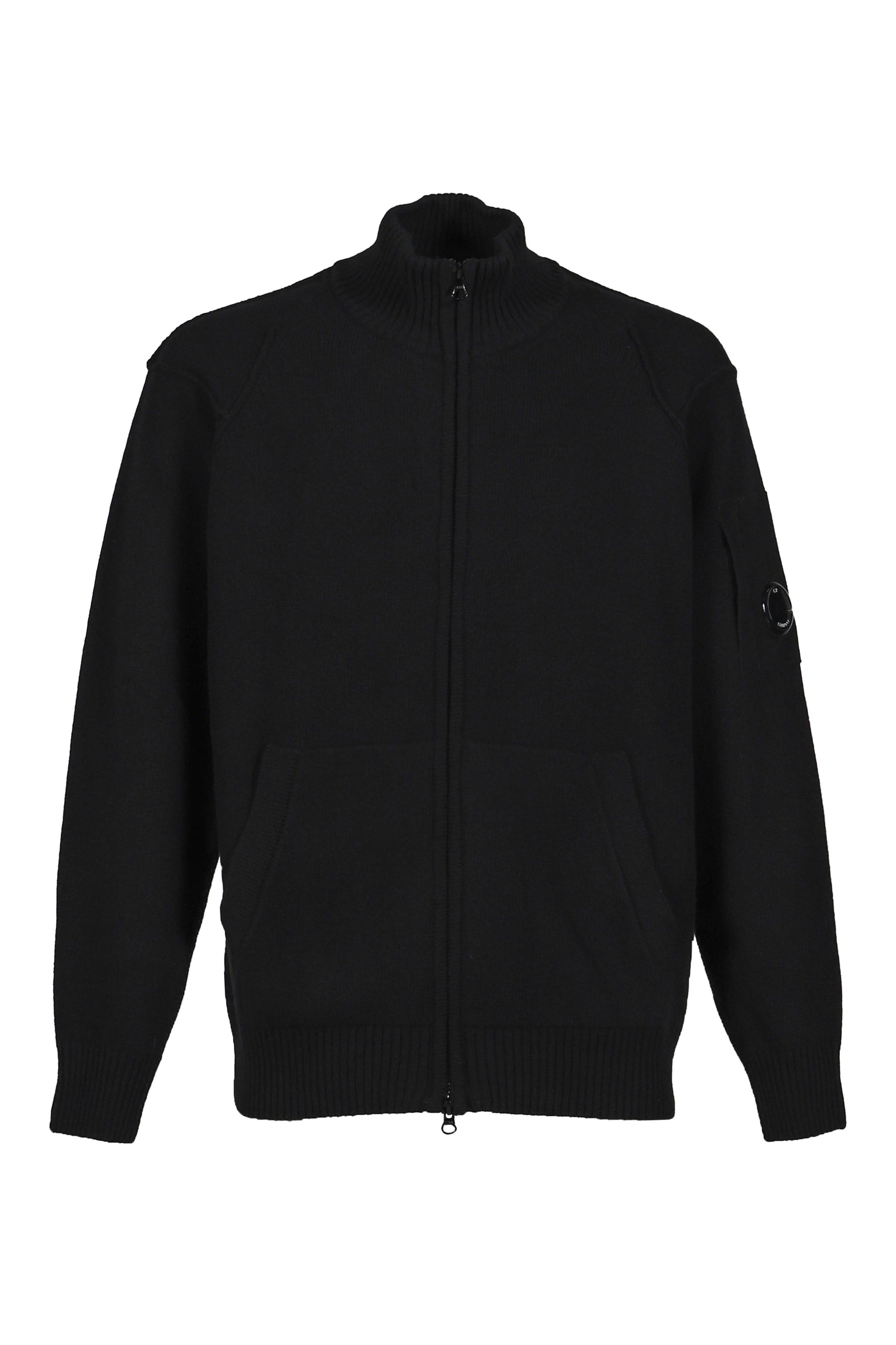 KNW CARDIGAN IN LAMBSWOOL GRS / BLK - 1