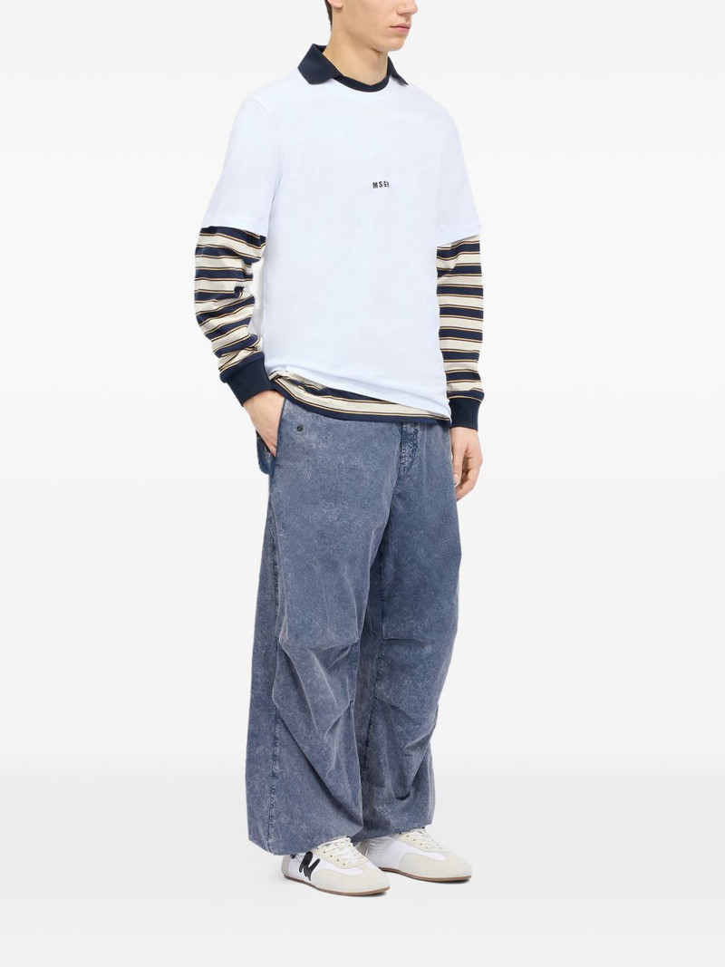 MSGM acid-wash wide-leg jeans outlook
