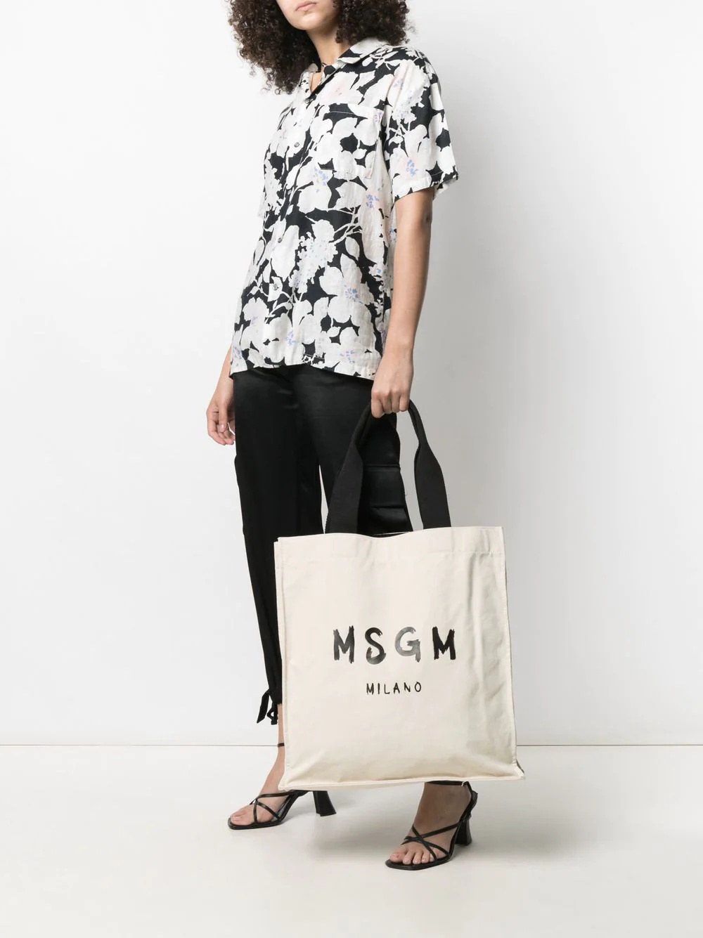 logo-print cotton tote bag - 2