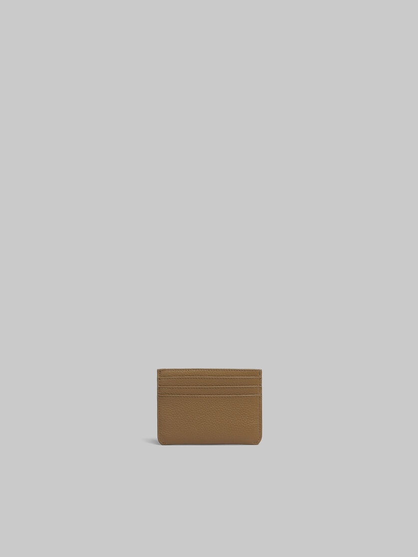 BROWN LEATHER CARDHOLDER WITH MARNI MENDING - 3