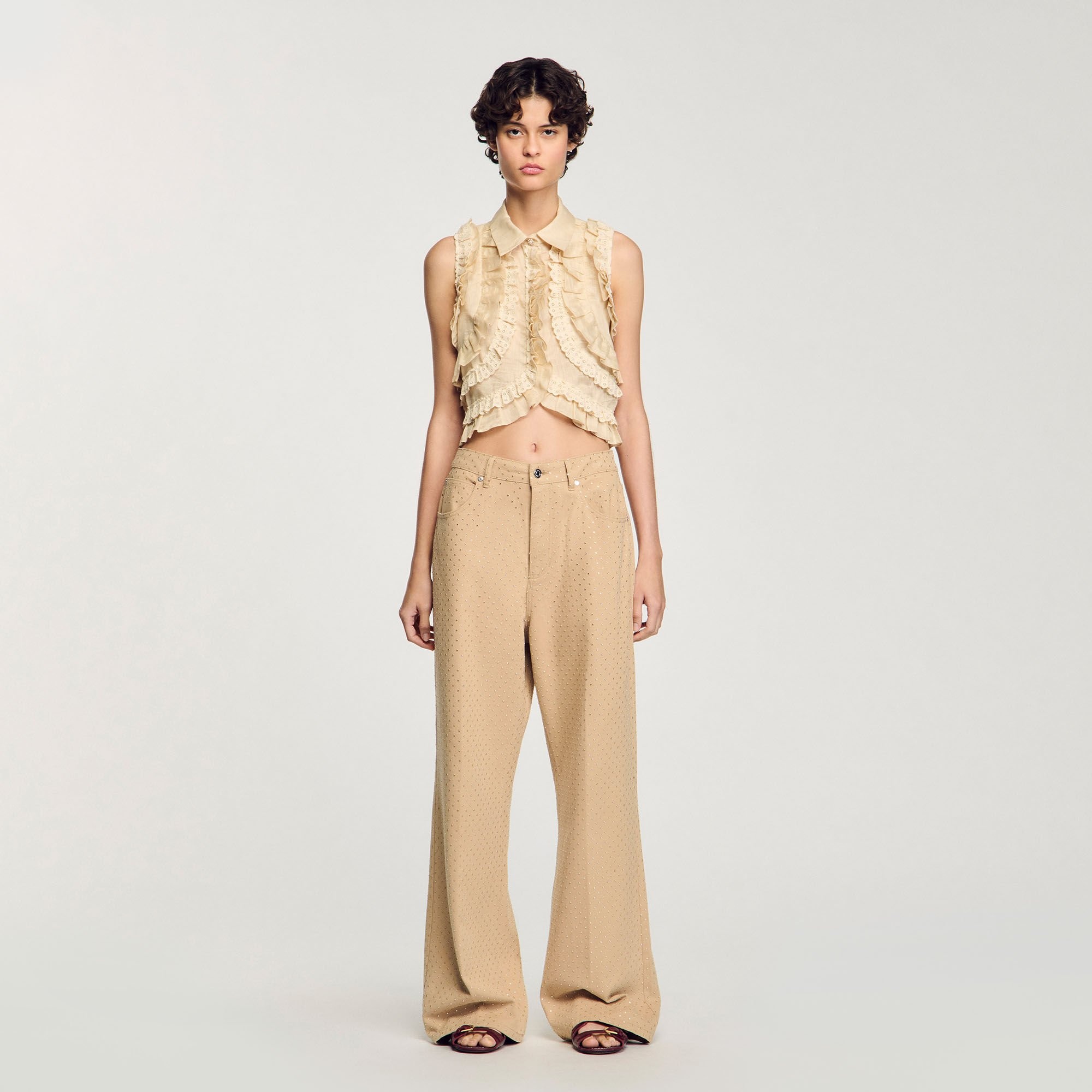 RUFFLED CROPPED SHIRT - 2