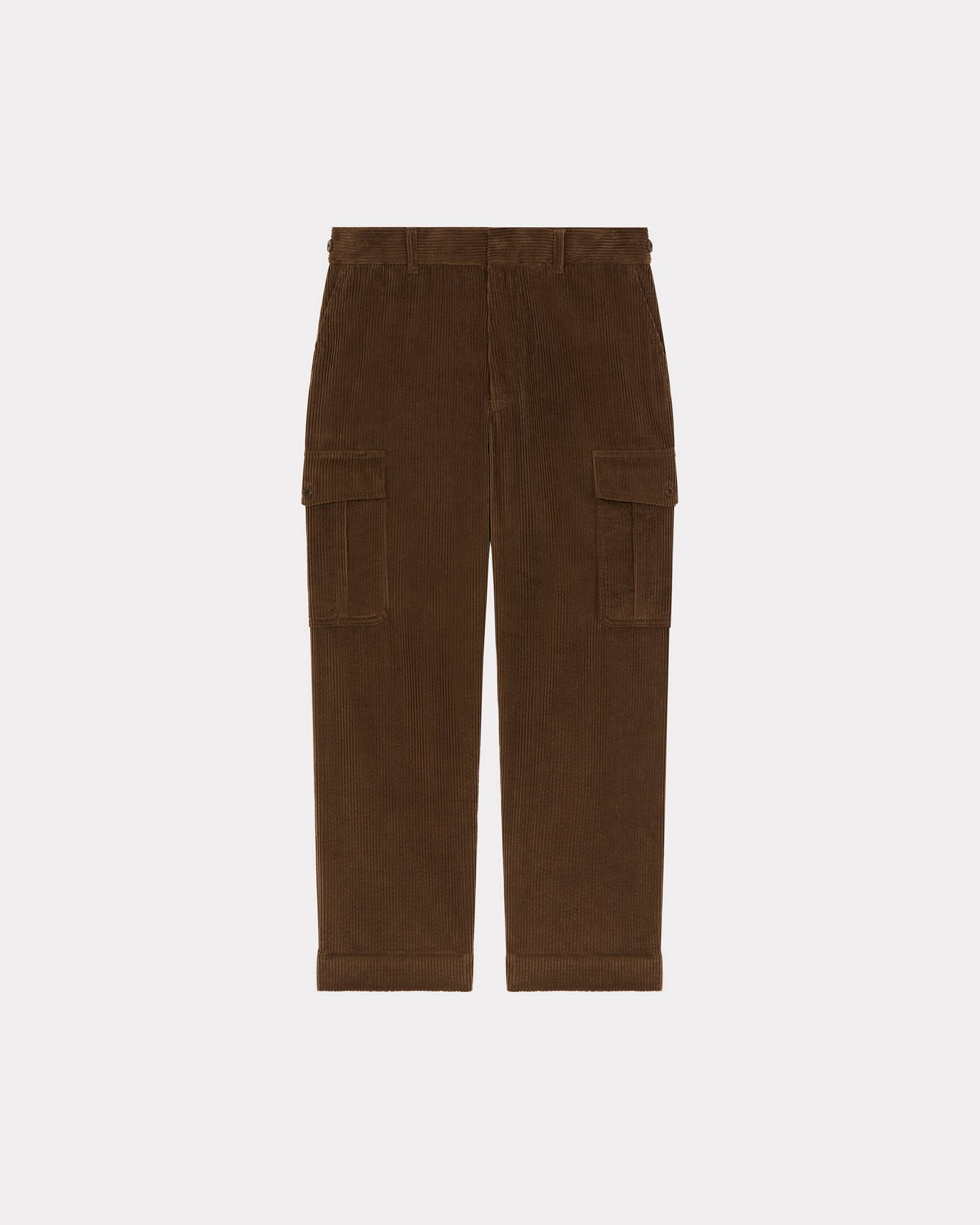 Corduroy cargo trousers - 1