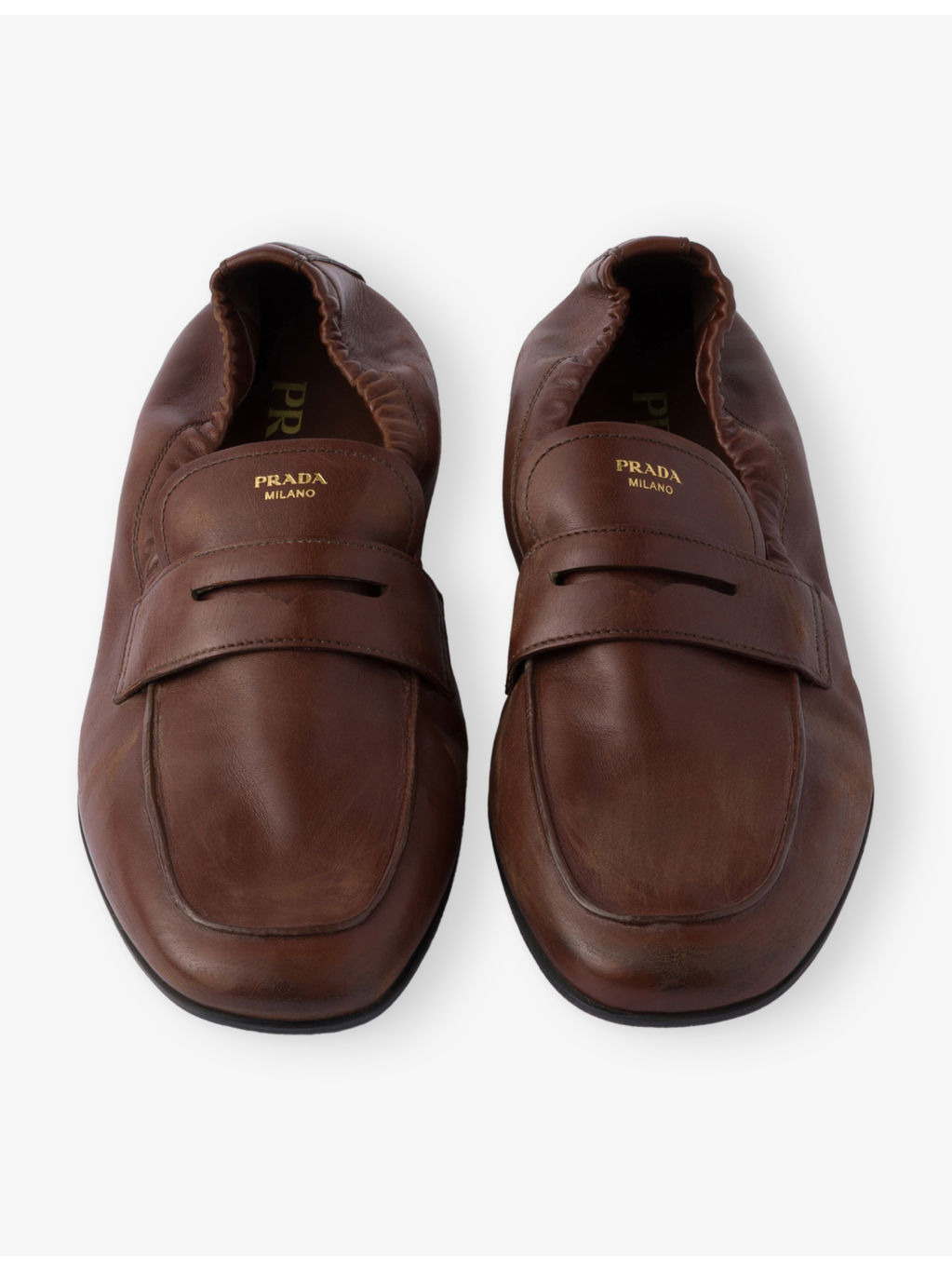 Shuffle Antiqued Leather Loafers - 2