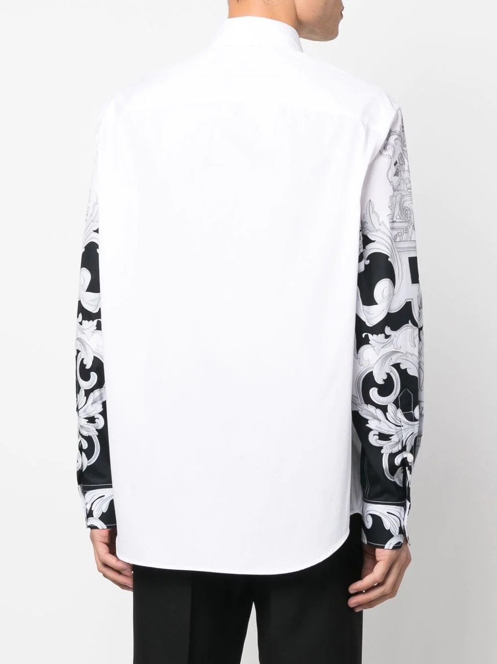 Silver Baroque printed-sleeve shirt - 4