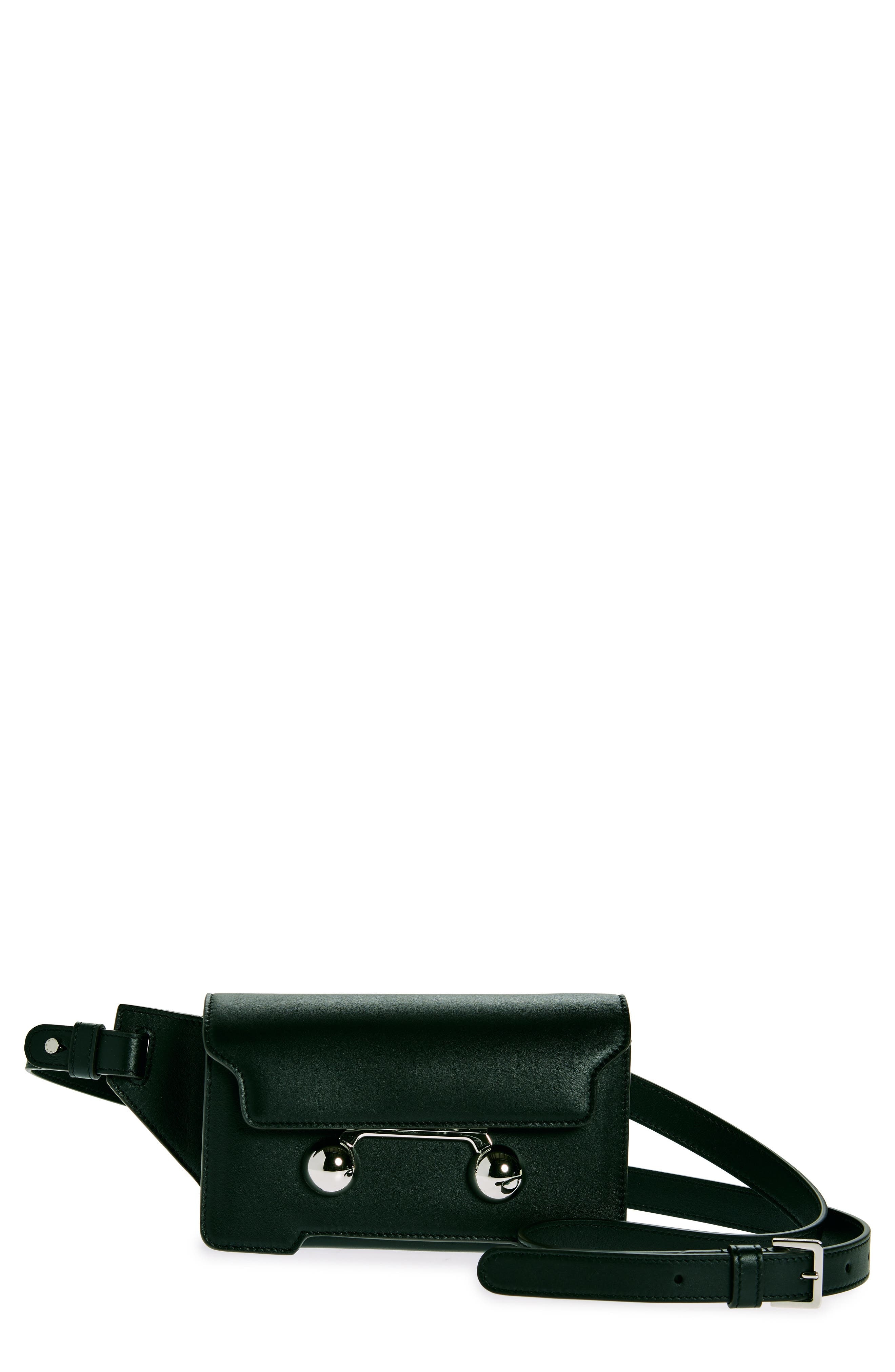 Marni Trunkaroo Leather Crossbody Bag in 00N99 Black at Nordstrom - 1