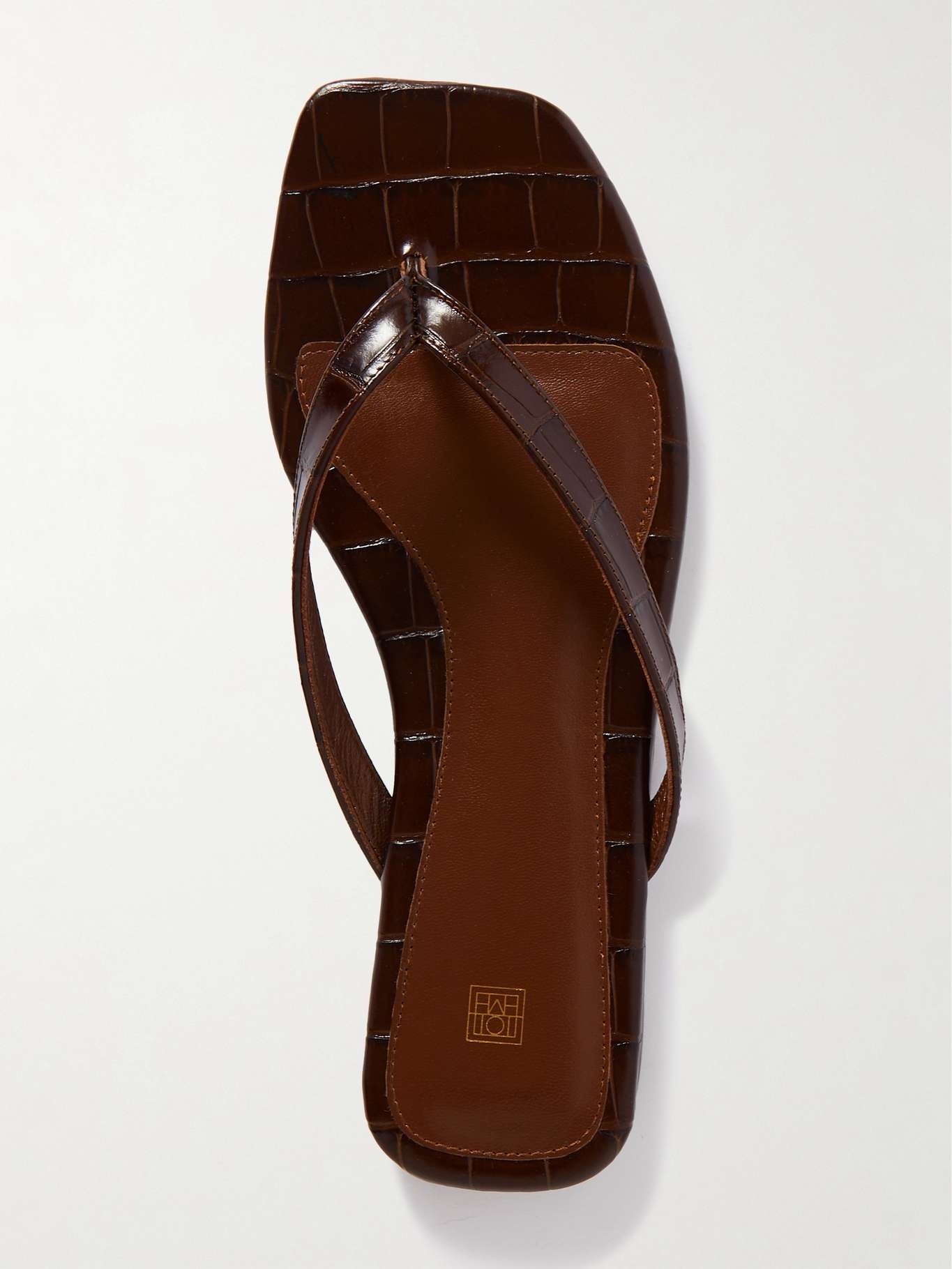 The Flip-Flop Flat croc-effect leather flip flops - 5