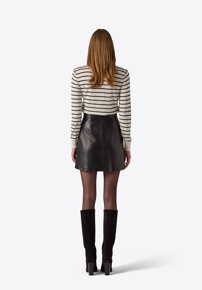 LEATHER SKIRT 74 BLACK - 3