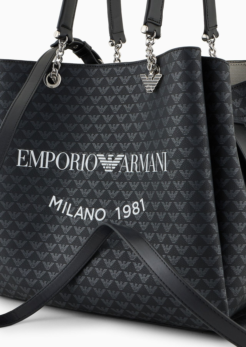 All-over eagle shopper bag with eagle charm 5