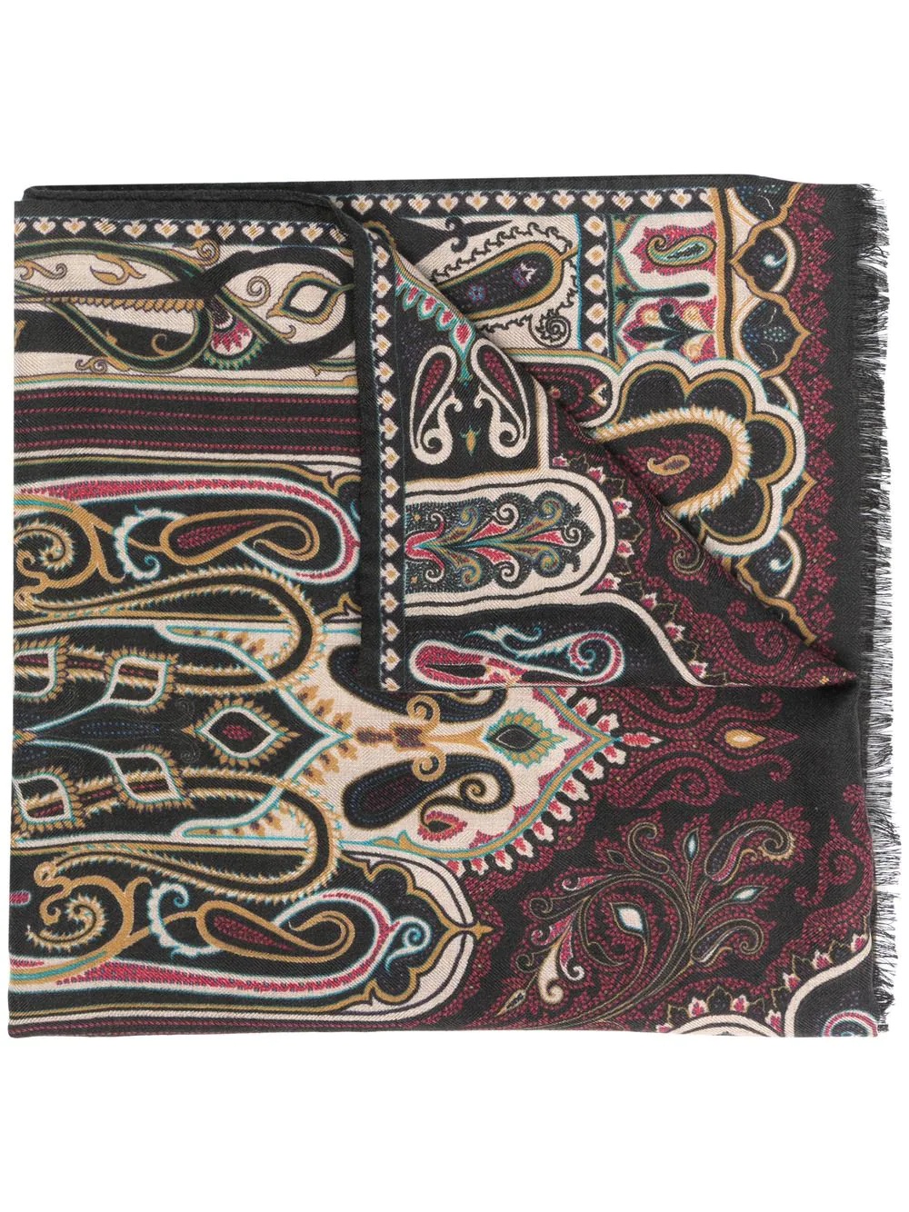 paisley-print cashmere-silk blend scarf - 1