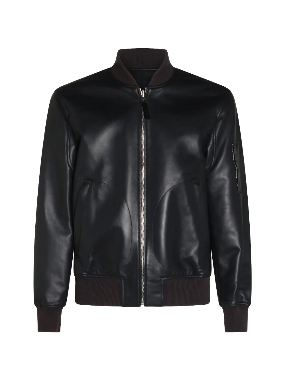 reversible leather bomber jacket - 1