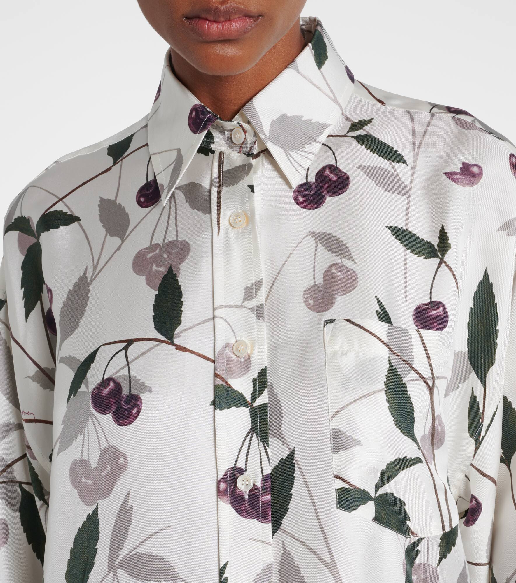 Printed silk twill shirt - 4