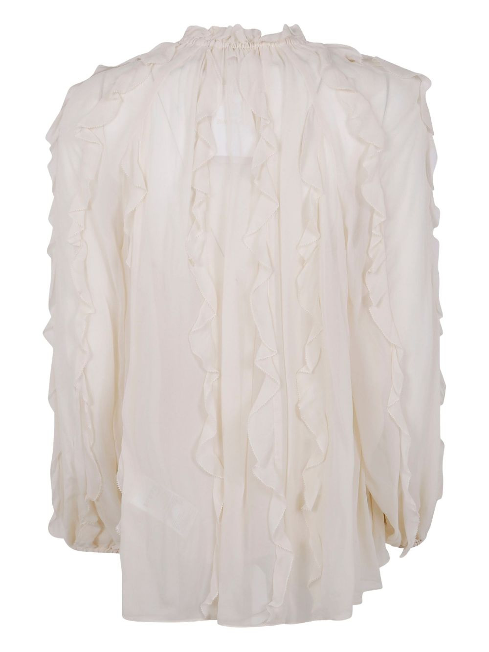 ruffled high-neck blouse - 2