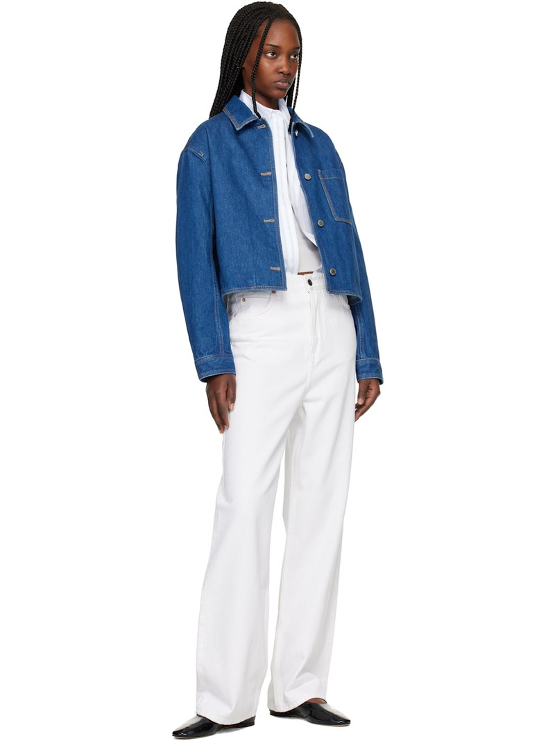 Maison Kitsuné Blue Cropped Denim Jacket outlook