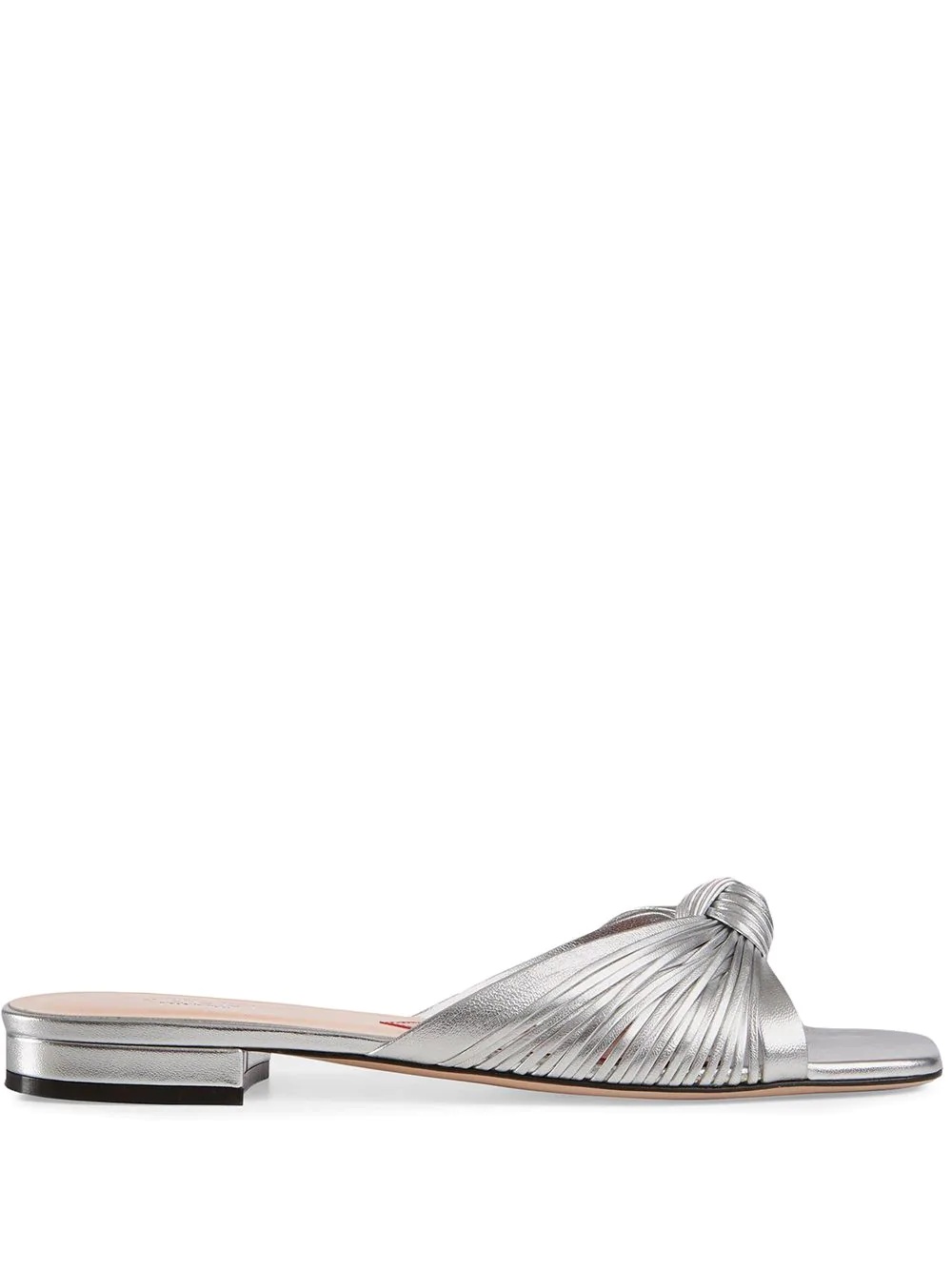 Metallic leather slide sandal - 1