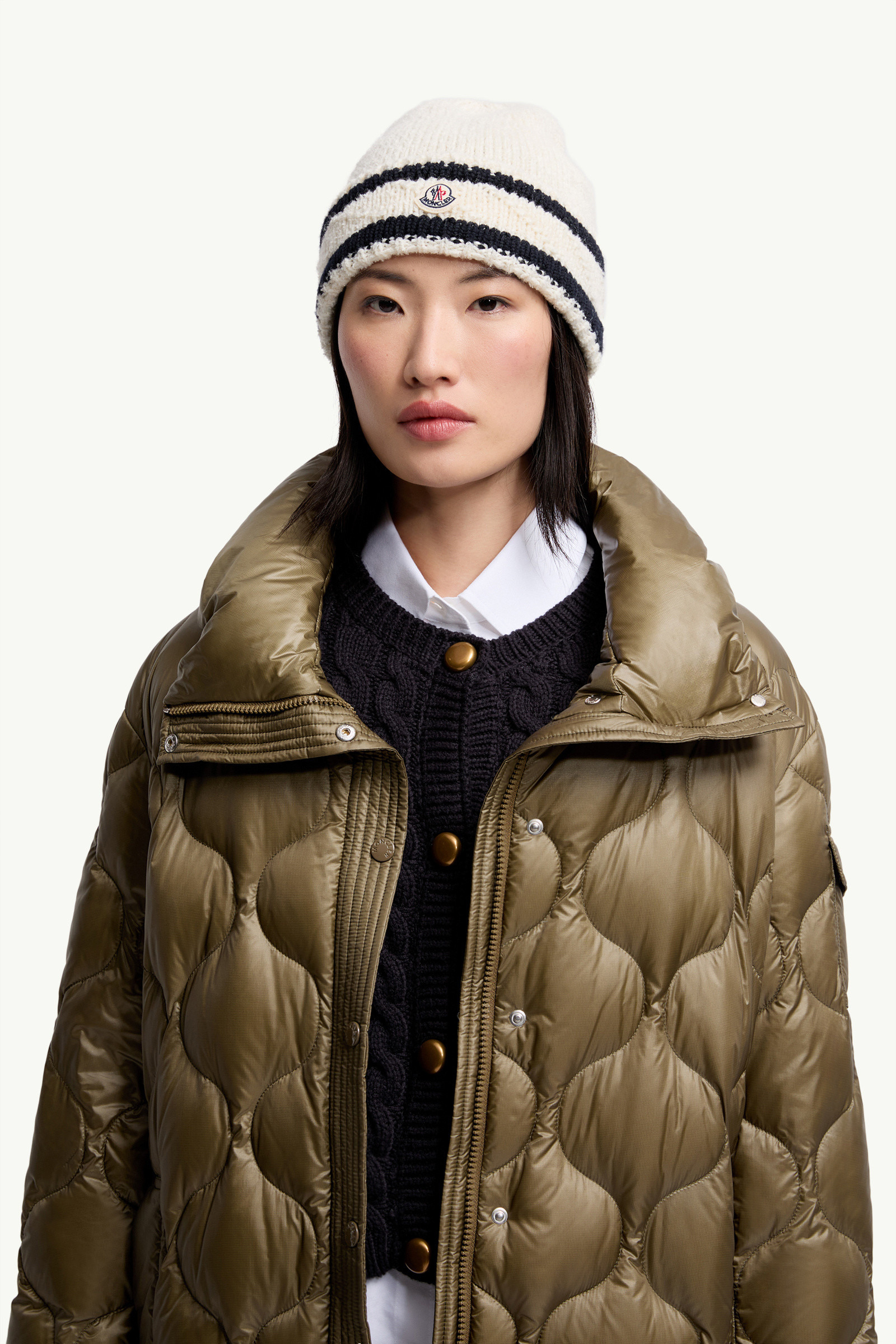Striped Wool & Cotton Blend Beanie - 2