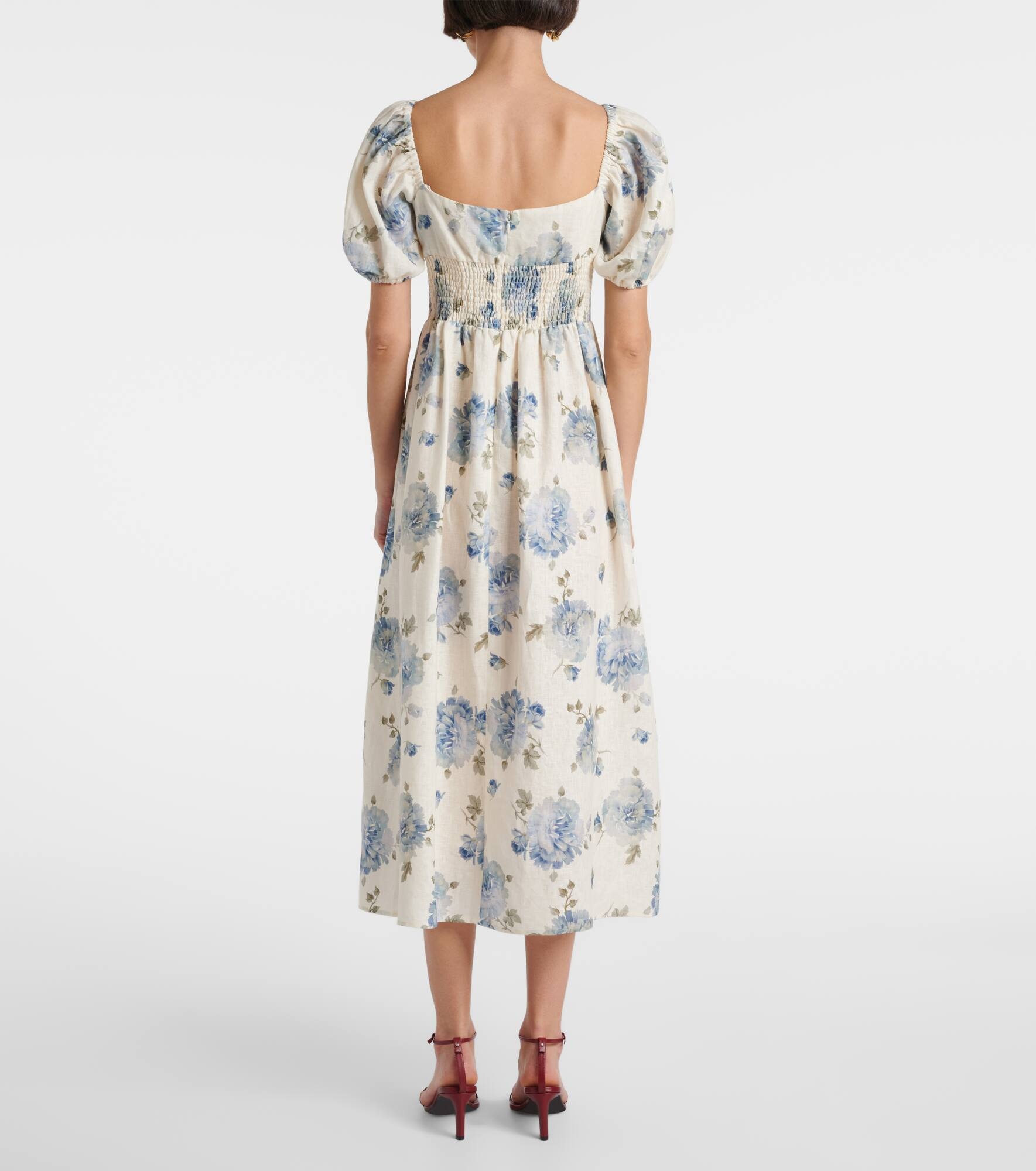 Dalia floral linen midi dress - 3