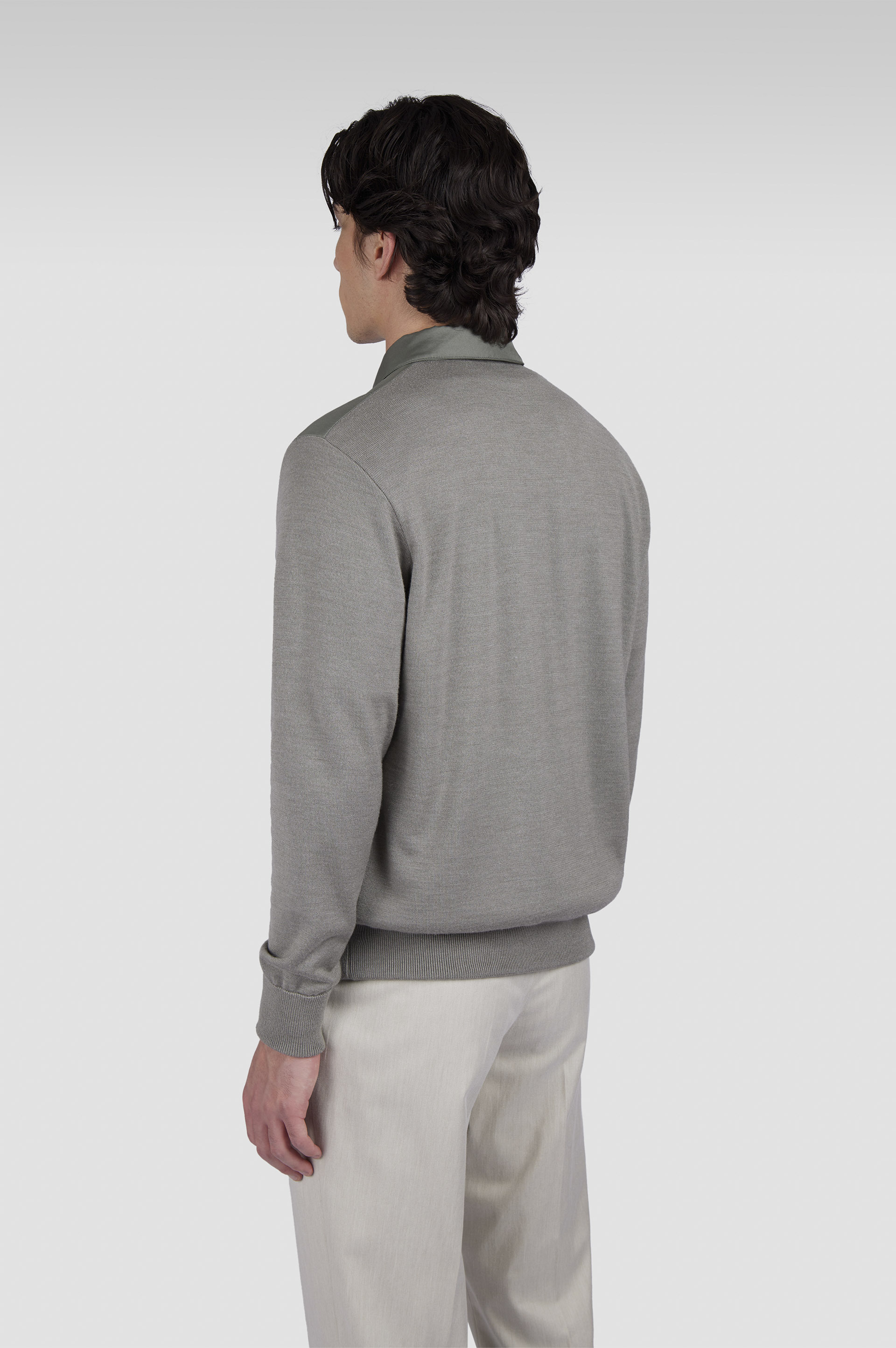 HYBRID ZIP-UP SHAKET IN TYPHOON® SILK, WOOL AND SILK - 3