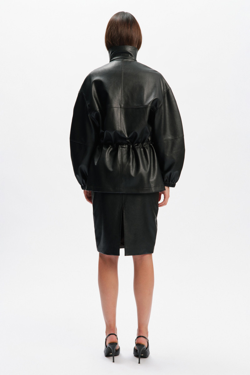 Anja Vegan Leather Jacket In Black 4