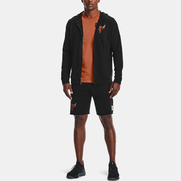 Men's Under Armour Project Rock Alphabet Pattern Printing Zipper Black 1361749-001 - 5