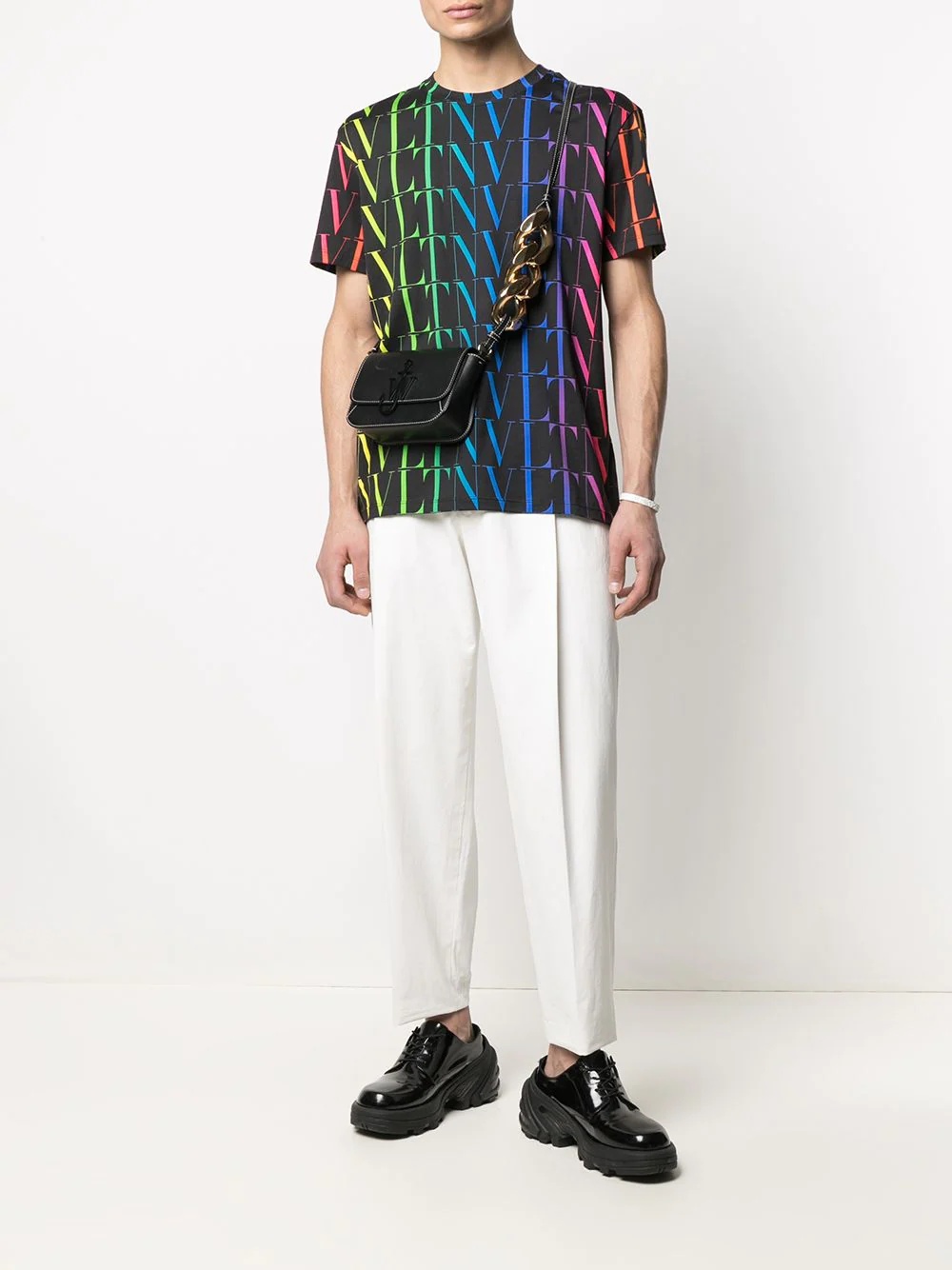 VLTN rainbow-logo print T-shirt - 2