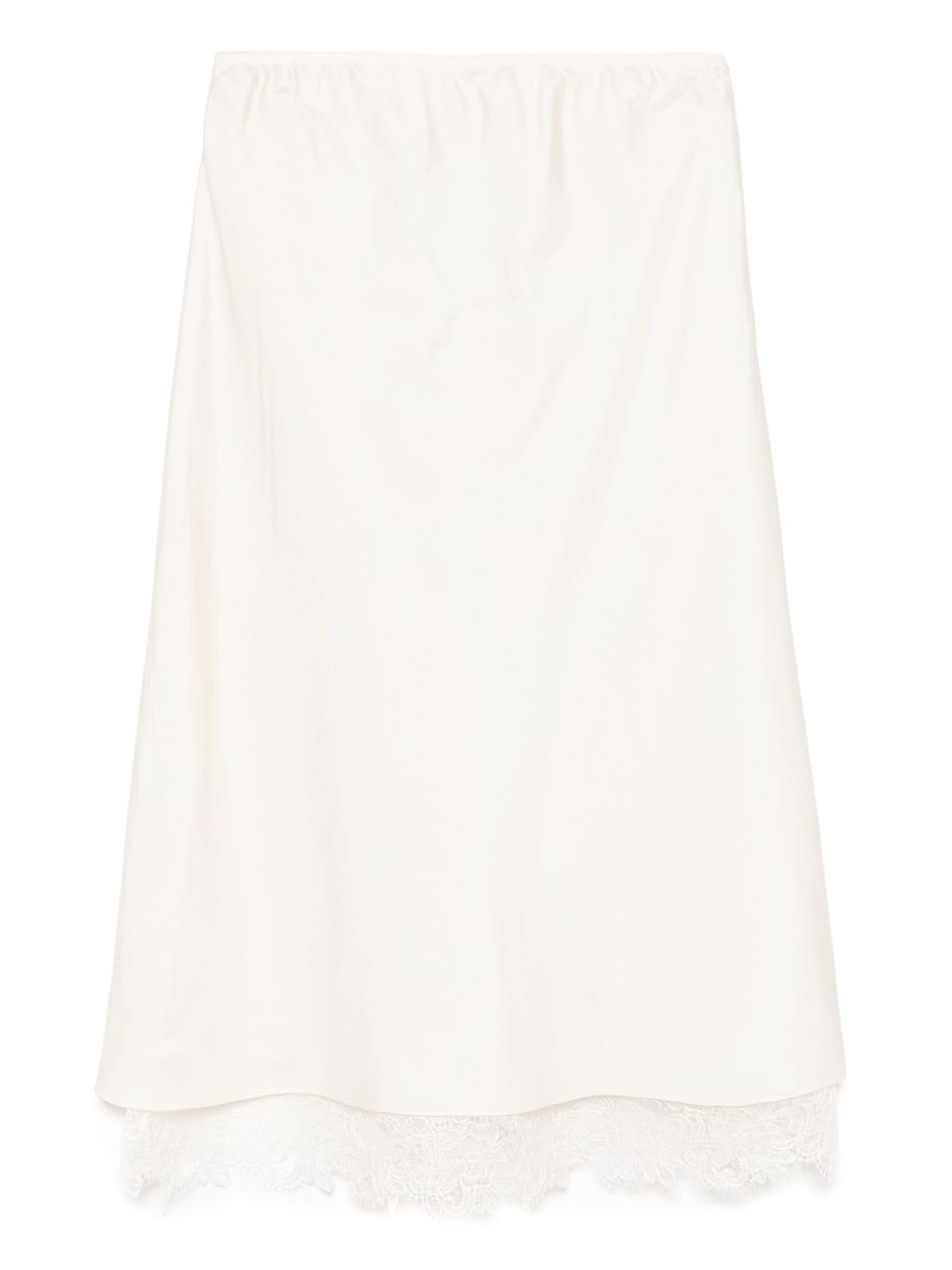 lace-trimmed silk skirt - 2