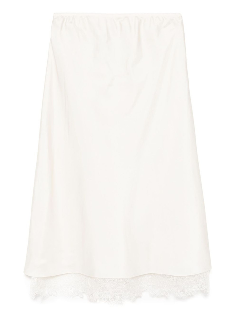 RÓHE lace-trimmed silk skirt outlook