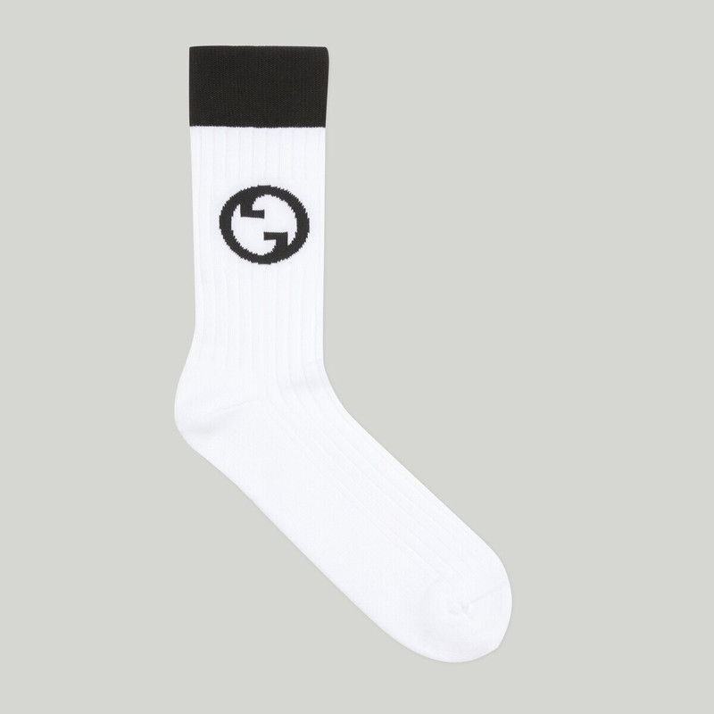 Round Interlocking G cotton socks 1