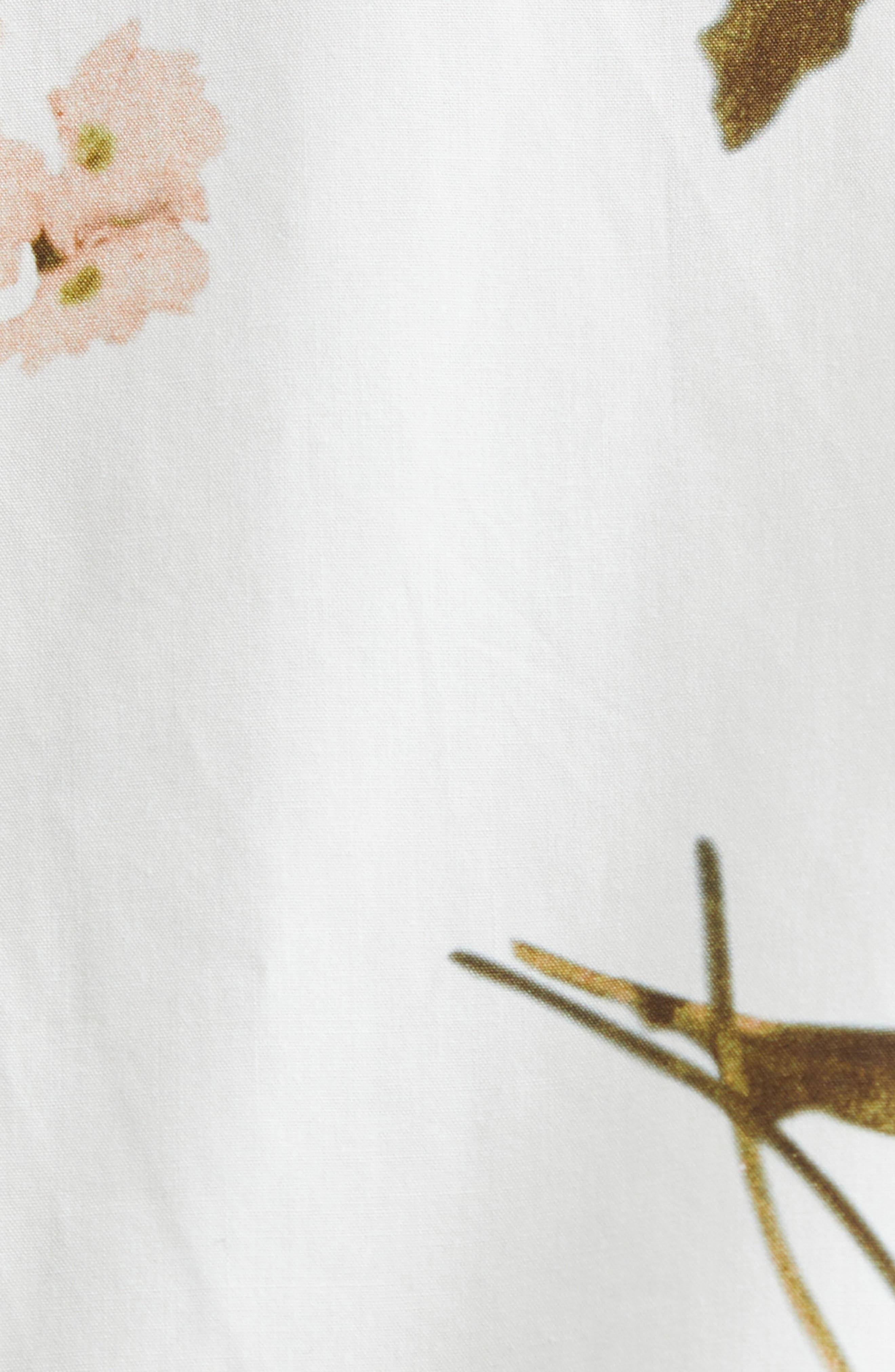 Erdem Floral Print Drop Waist Cotton Poplin Dress in Elena Garden White at Nordstrom - 6