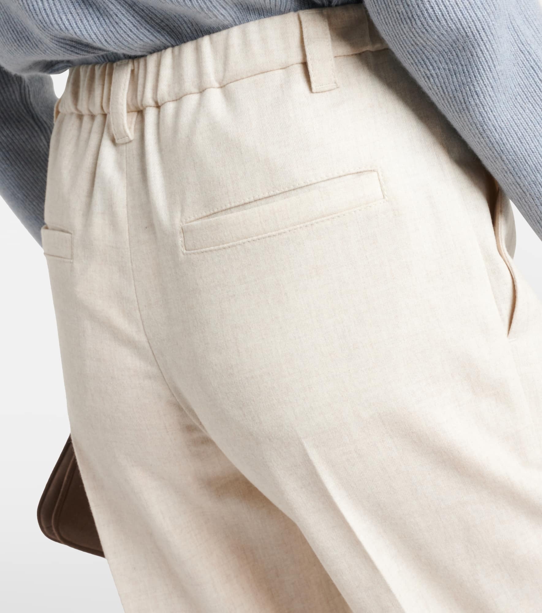 Pleated cotton straight pants - 6