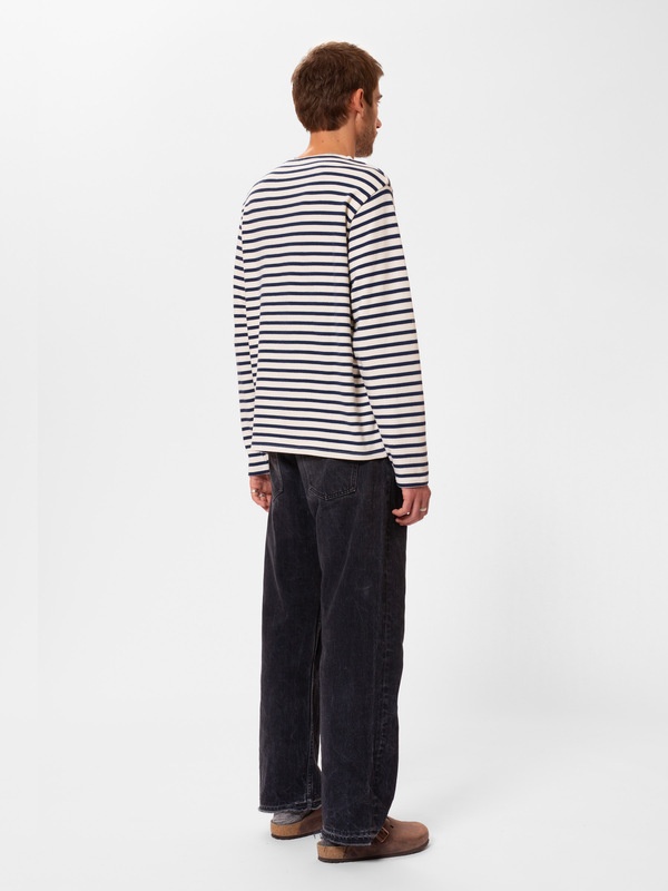 Charles Stripe LS T-shirt Offwhite/Blue - 3