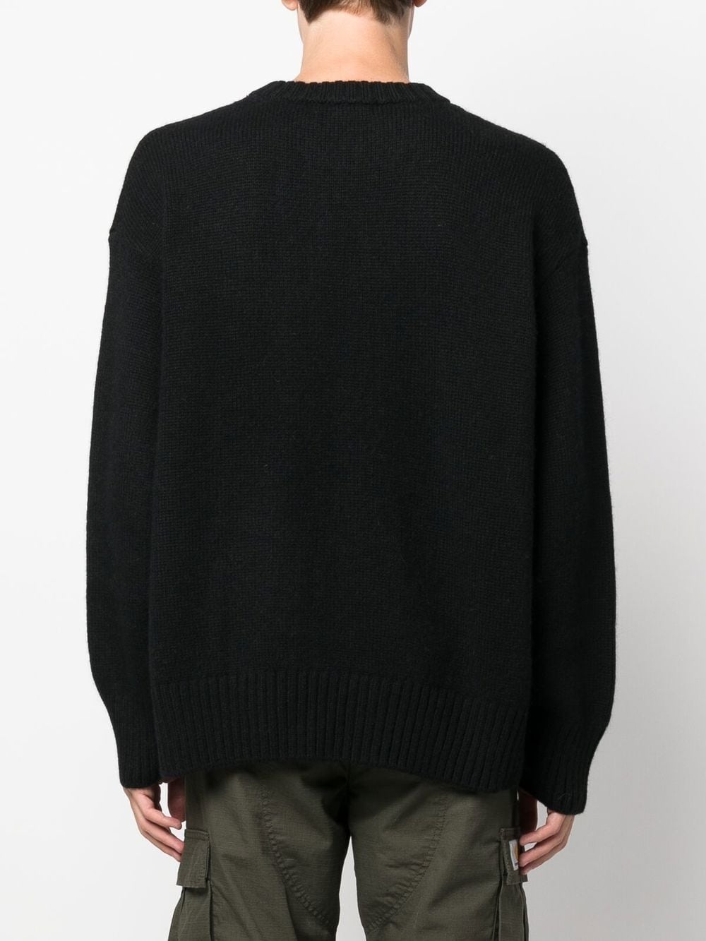 intarsia-knit slogan jumper - 4